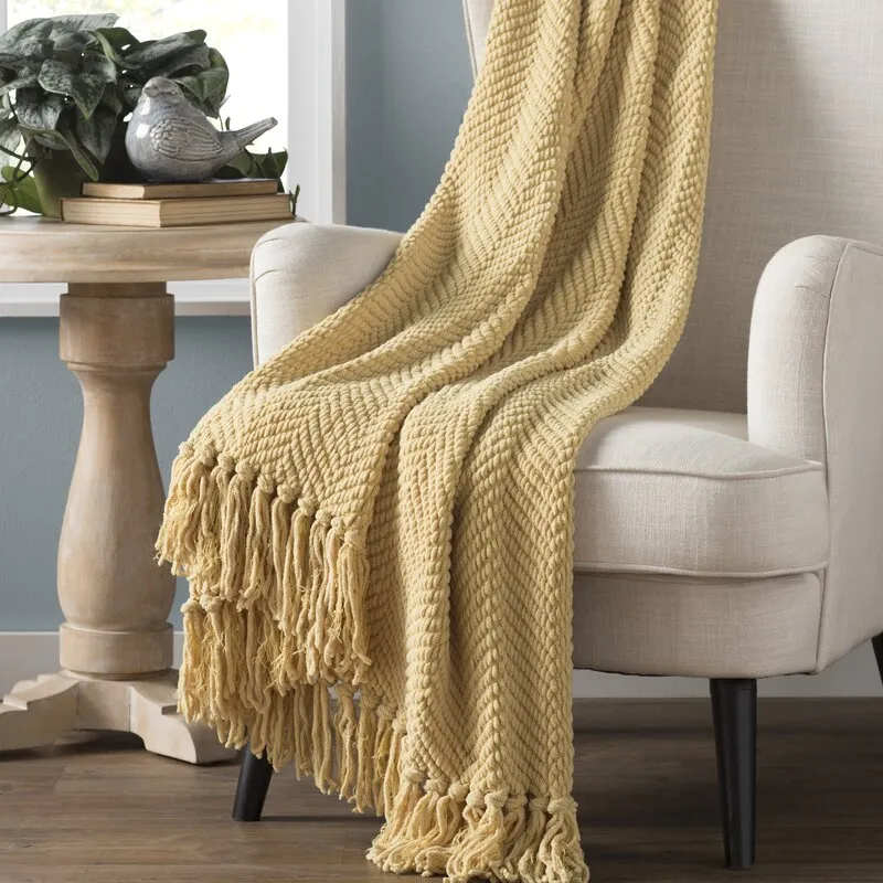 Resoland Polyester Knitted/Woven Tweed Throw