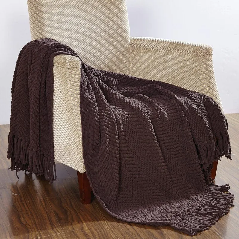 Resoland Polyester Knitted/Woven Tweed Throw