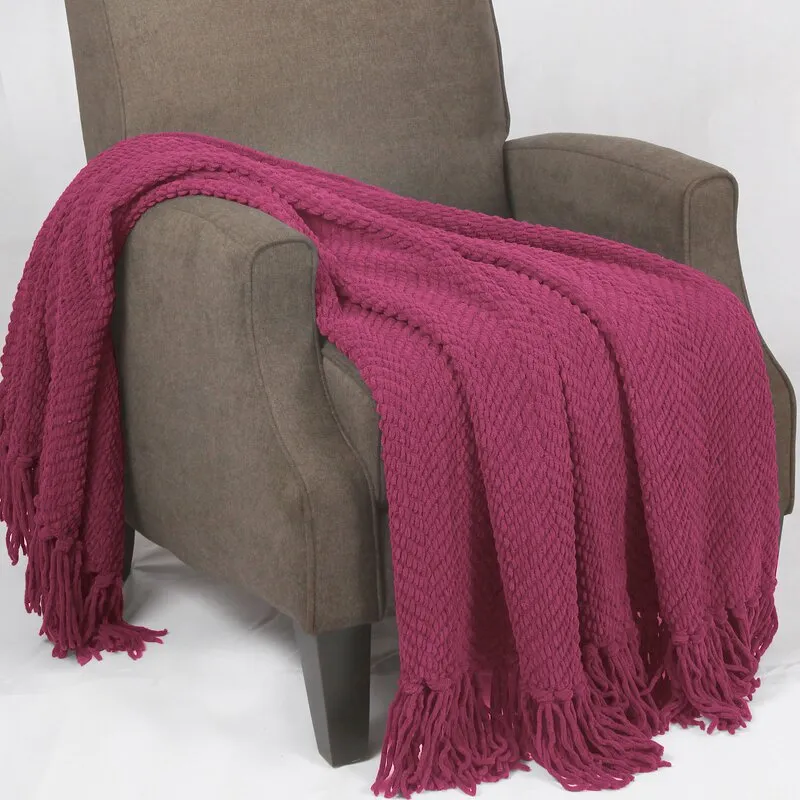 Resoland Polyester Knitted/Woven Tweed Throw