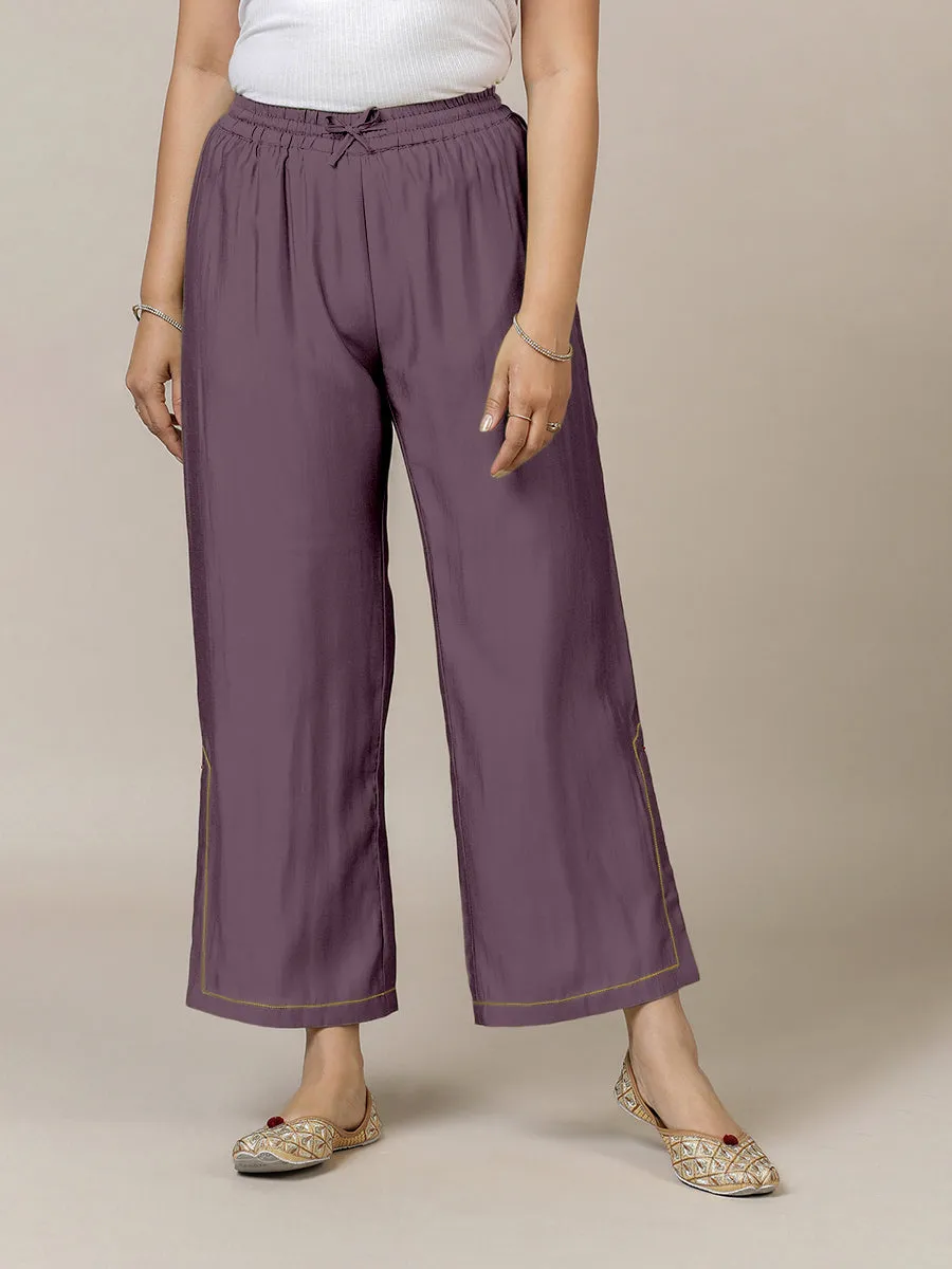 Saba x Rozaana | Purple Mauve Cotton Silk Pants