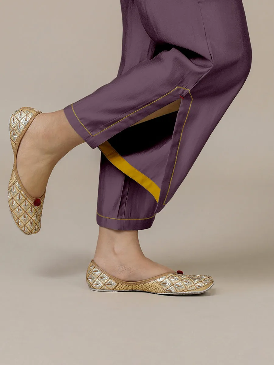 Saba x Rozaana | Purple Mauve Cotton Silk Pants