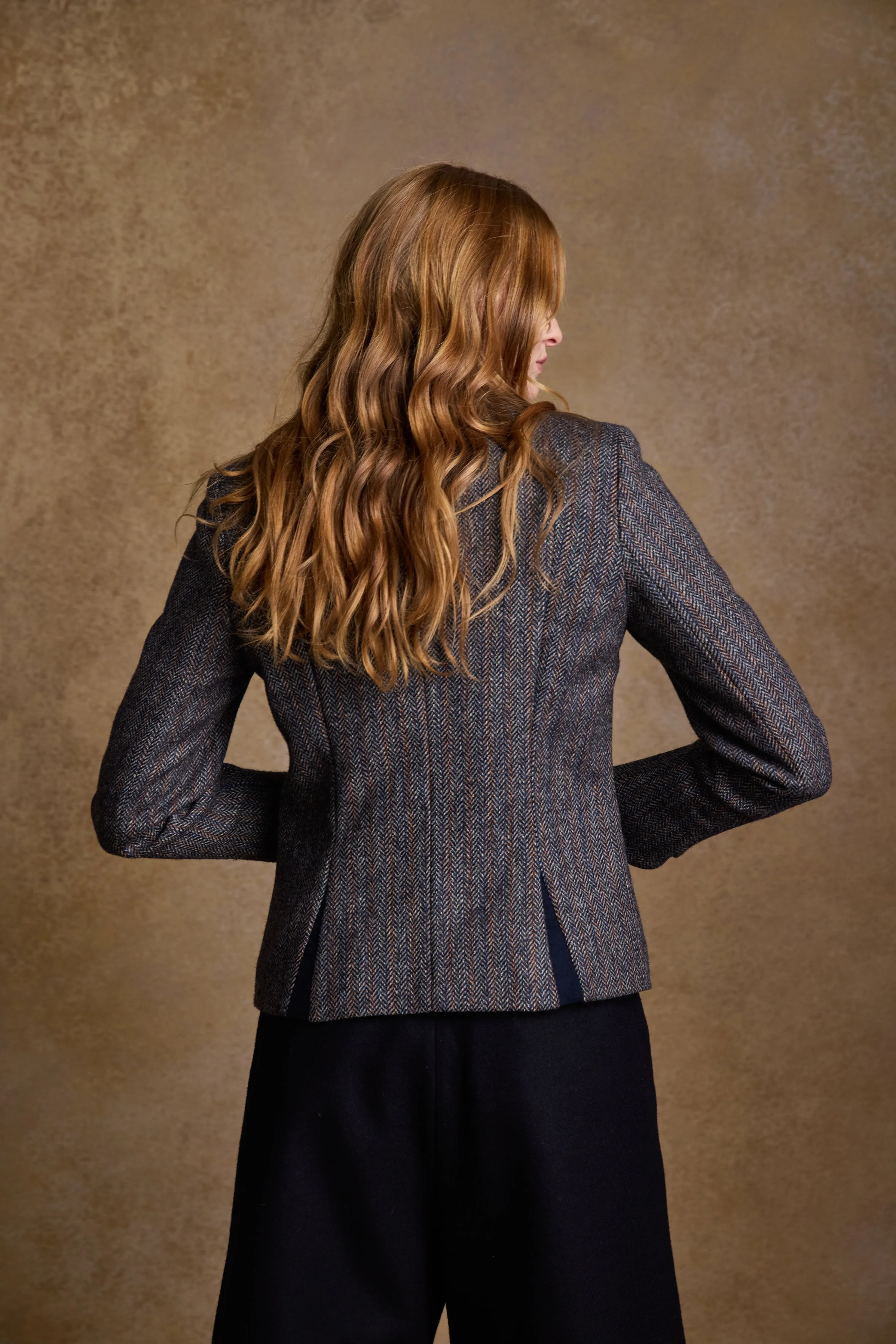 Sasha Tweed Jacket - Blue Moon Herringbone