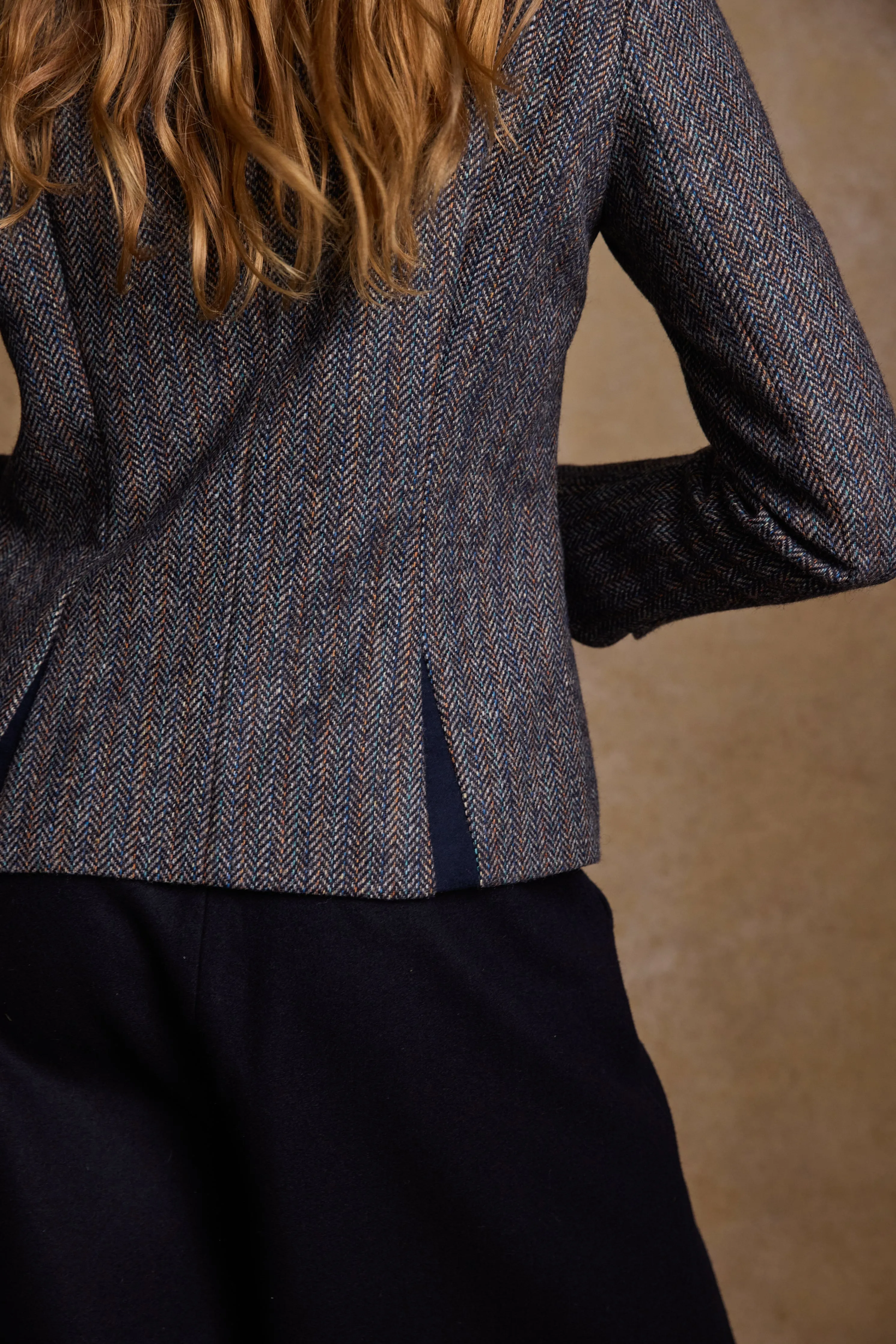 Sasha Tweed Jacket - Blue Moon Herringbone