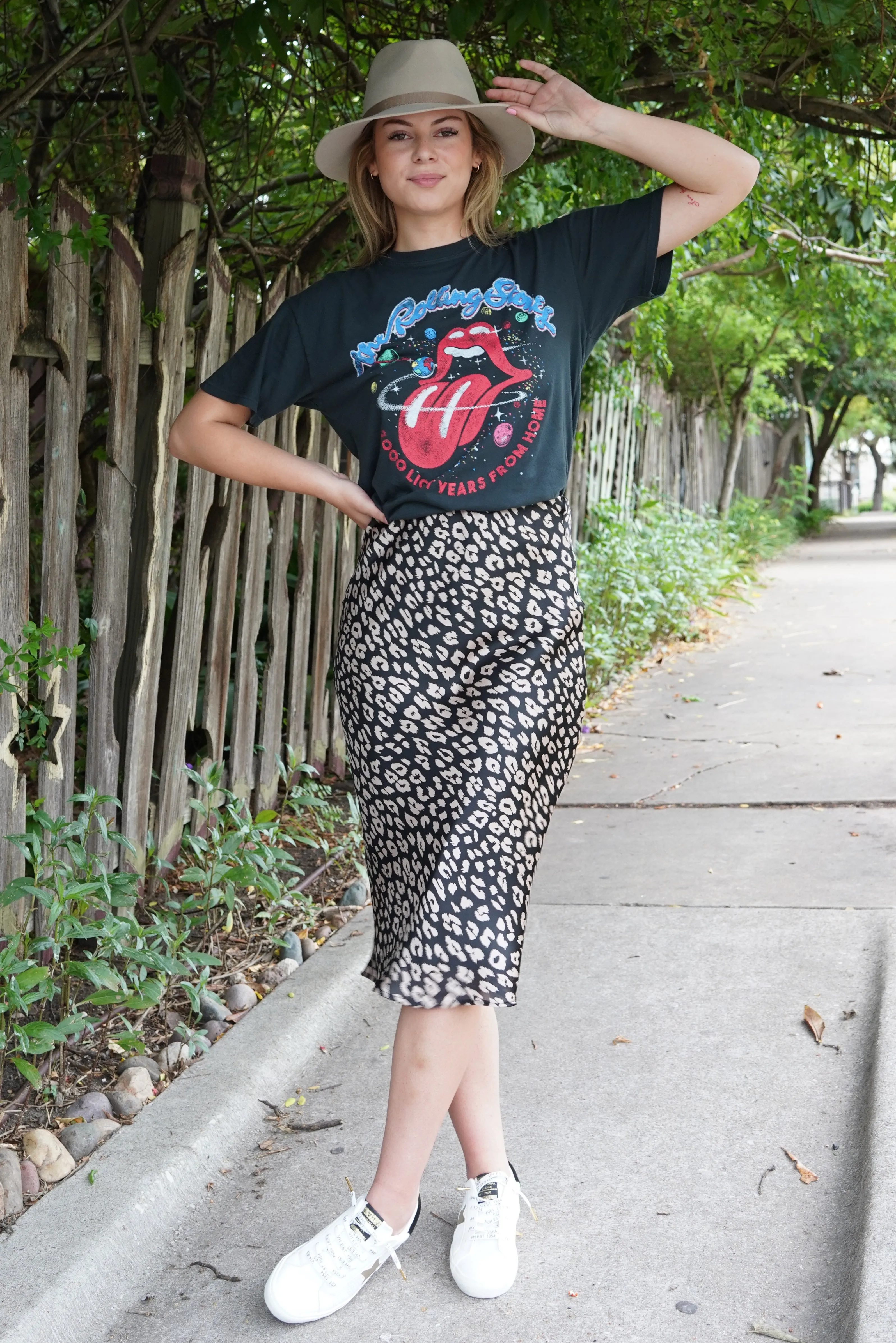 Satin Leopard Skirt