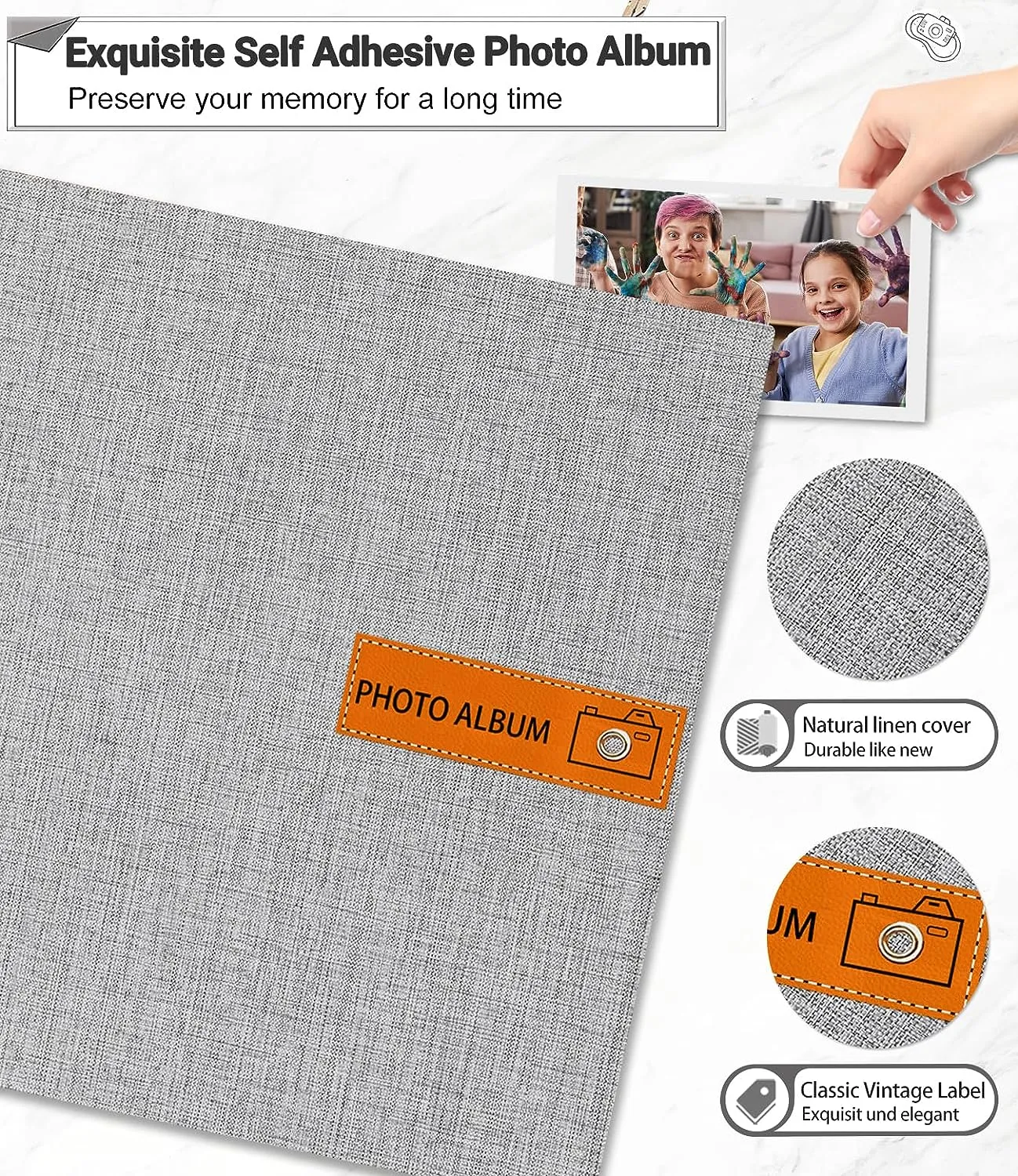 Self Adhesive Linen Photo Album - 80Pages