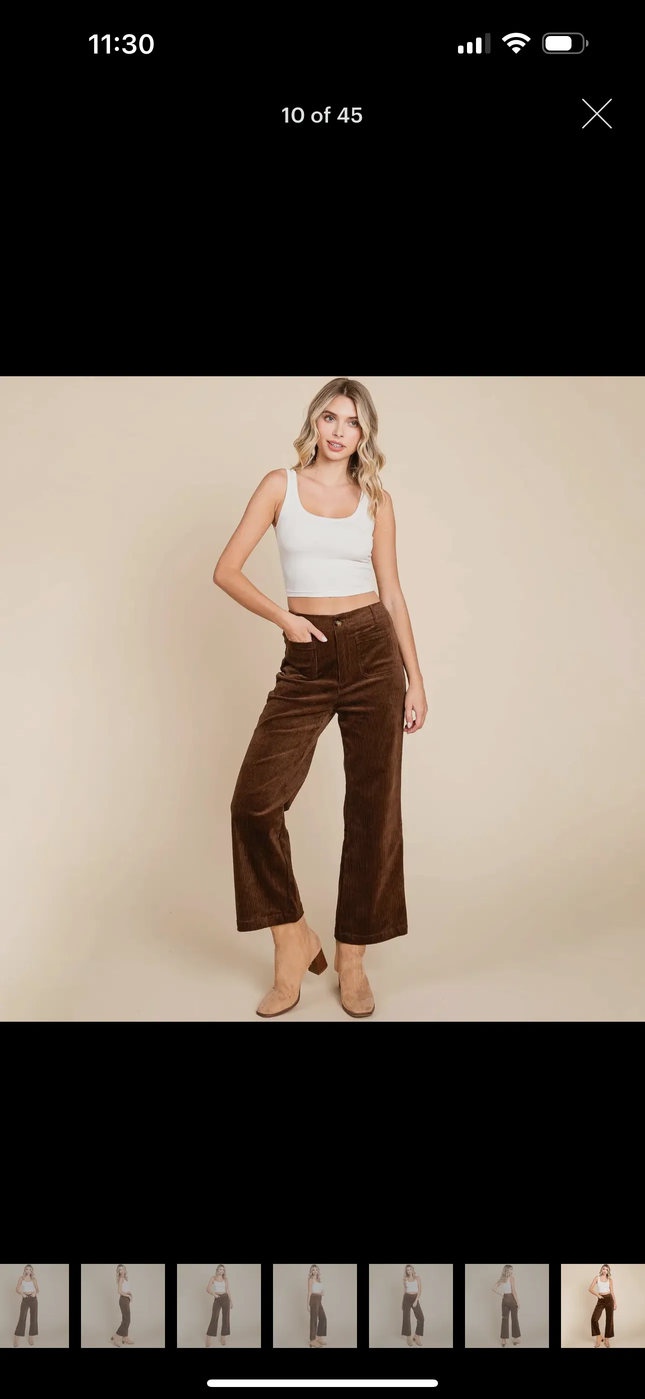 She Is The Moment Corduroy High Rise Pants in Coffee