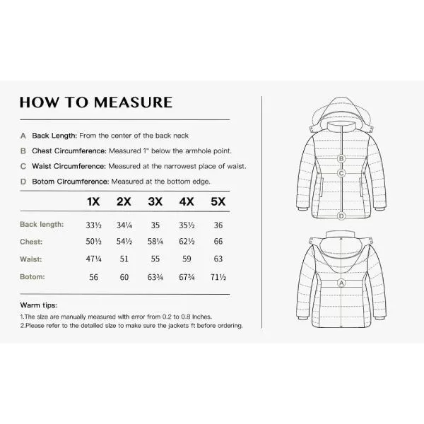 Soularge Women's Plus Size Winter Jacket Thickened Mid Length Puffer Coat