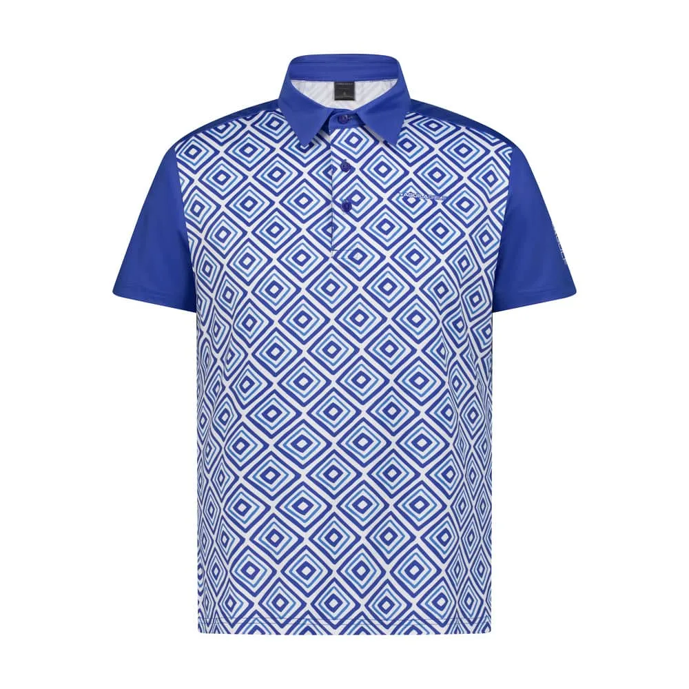 Steel Blue Printed Men’s Golf Polo