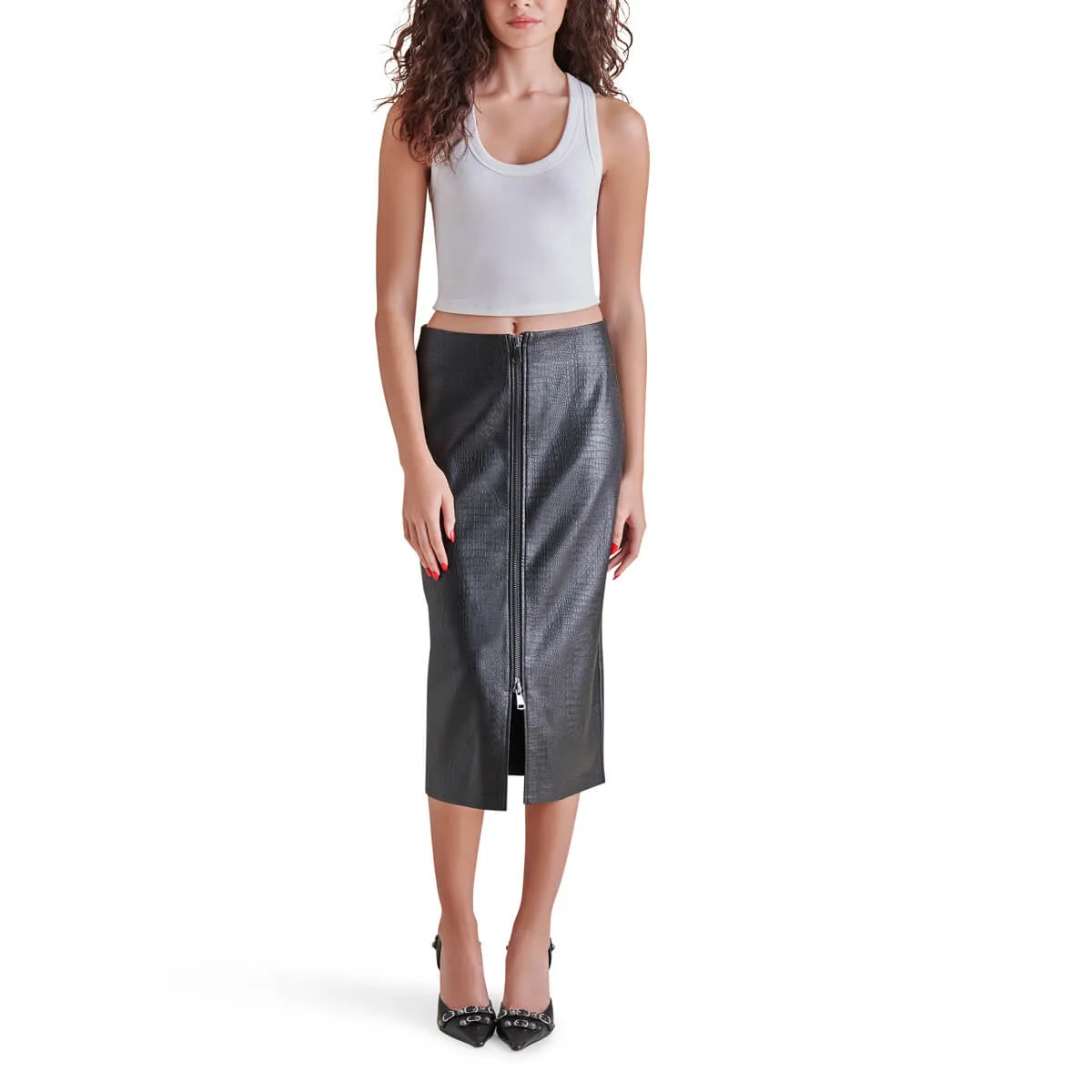 Steve Madden Hayes Faux Leather Midi Skirt