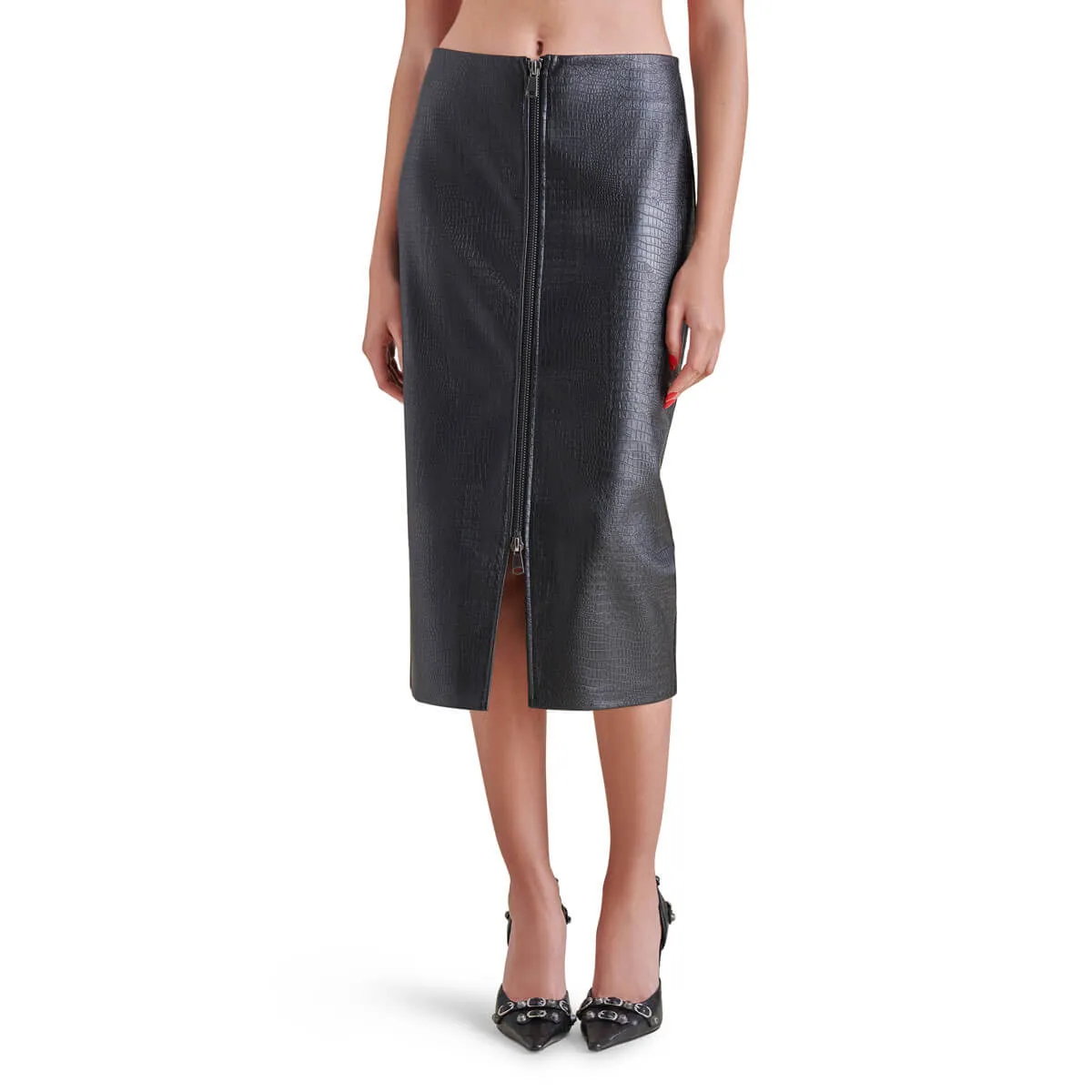 Steve Madden Hayes Faux Leather Midi Skirt