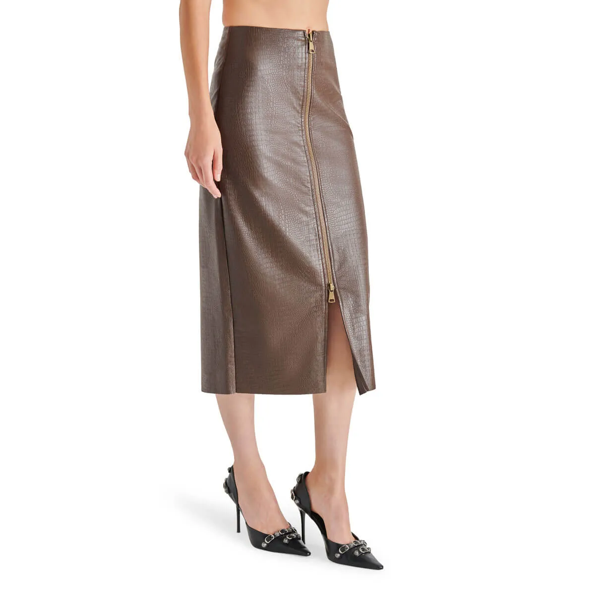 Steve Madden Hayes Faux Leather Midi Skirt