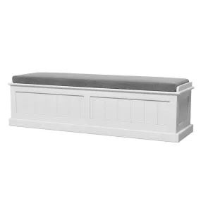 Storage Ottoman Blanket Box 140cm Fluted Grey