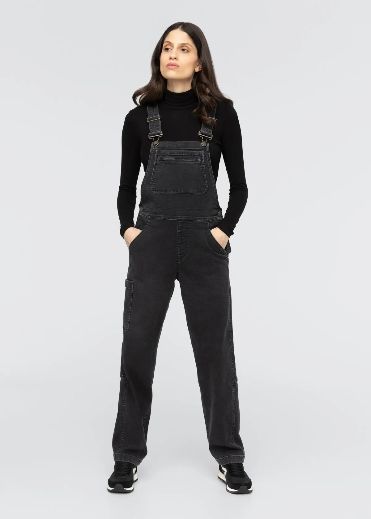 Stretch Canvas Overall - Black