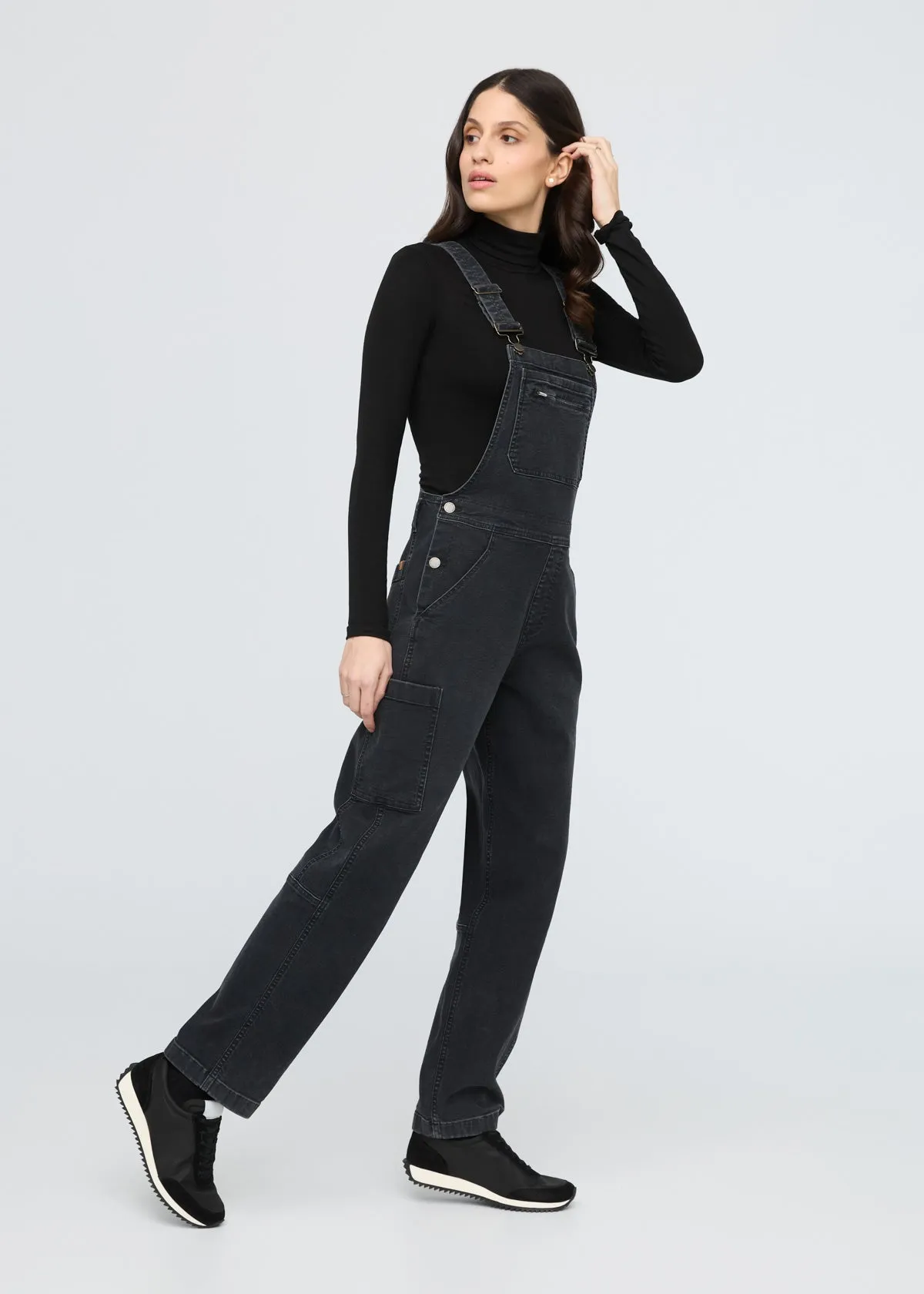 Stretch Canvas Overall - Black