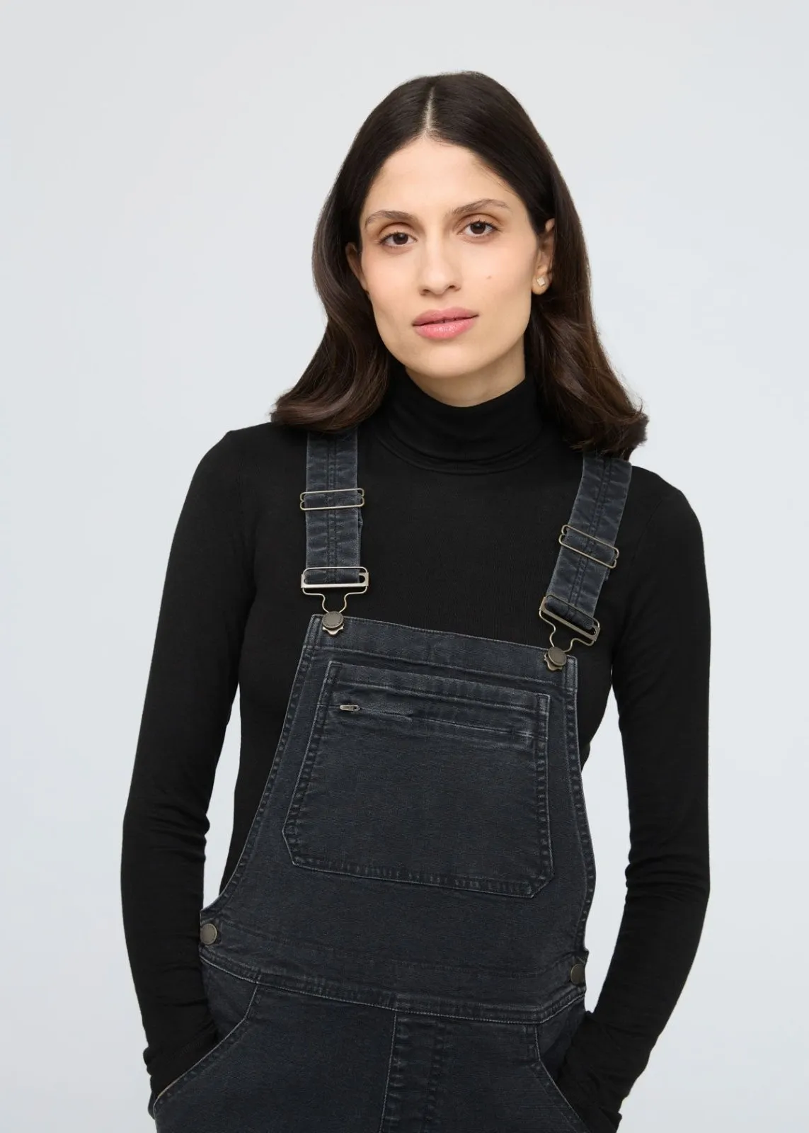 Stretch Canvas Overall - Black