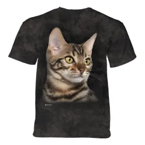 Striped Cat Portrait Childrens T-Shirt - Kids Small