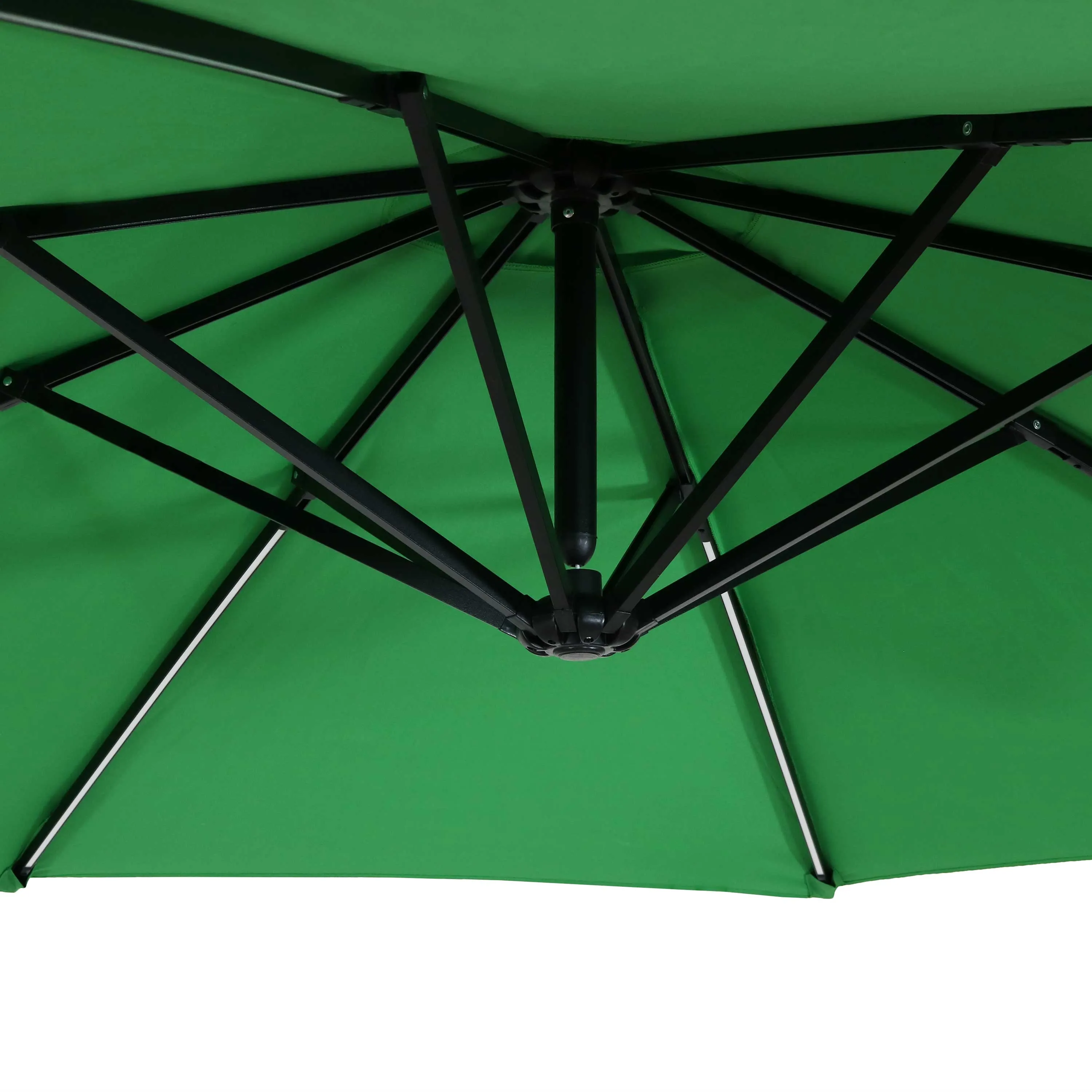 Sunnydaze 10' Offset Patio Umbrella with Solar LED Lights