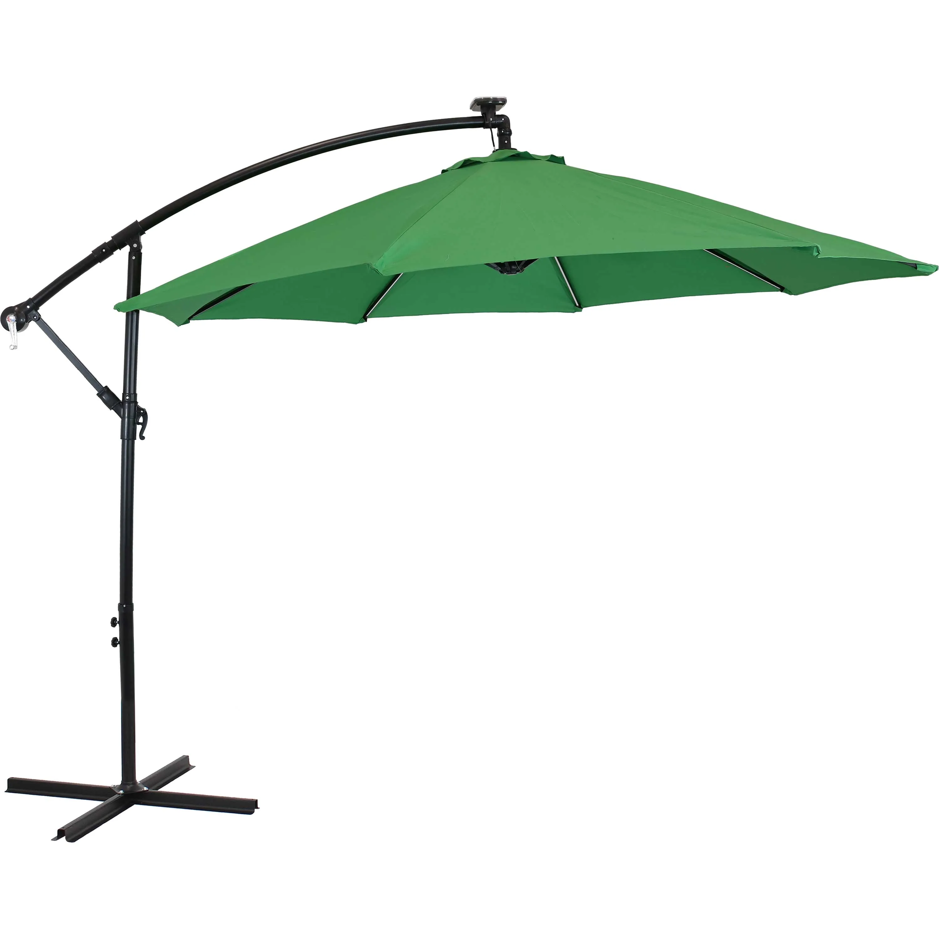 Sunnydaze 10' Offset Patio Umbrella with Solar LED Lights