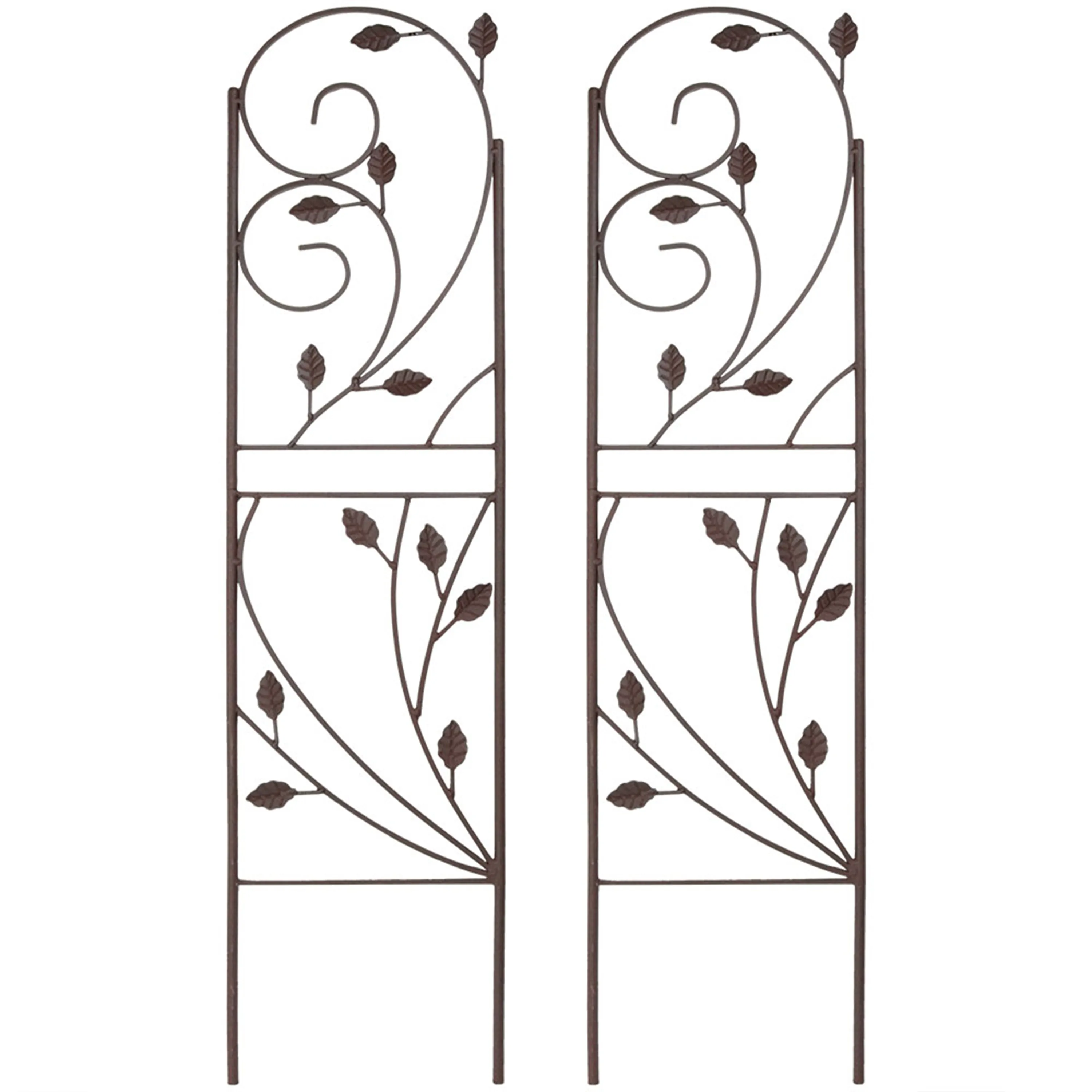 Sunnydaze 32" Rustic Plant Design Garden Trellis - Set of 2