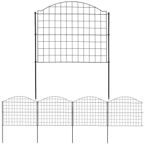 Sunnydaze 5-Piece Arched Grid Steel Decorative Garden Fence Panels - 12.5' Overall