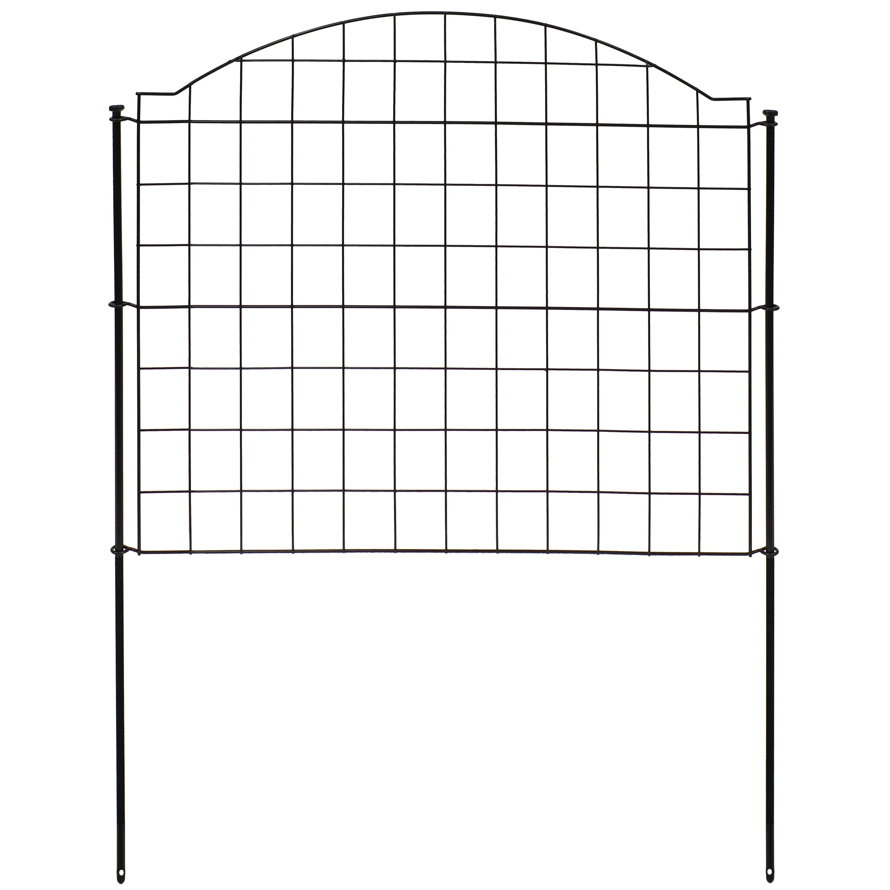 Sunnydaze 5-Piece Arched Grid Steel Decorative Garden Fence Panels - 12.5' Overall