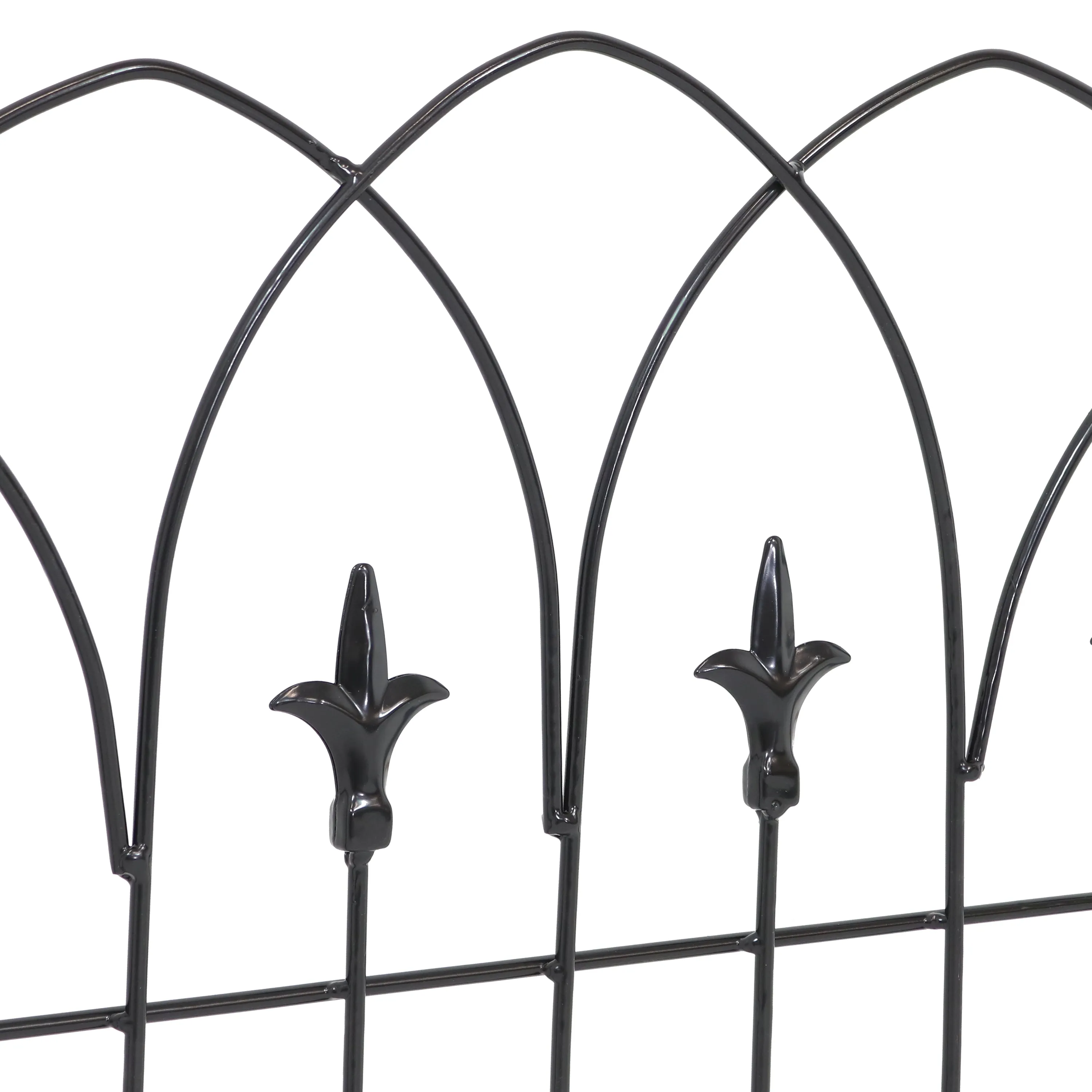 Sunnydaze 5-Piece Bayonne Steel Garden Fence Panels - 8' Overall