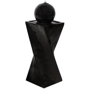 Sunnydaze Black Ball Solar Outdoor Water Fountain