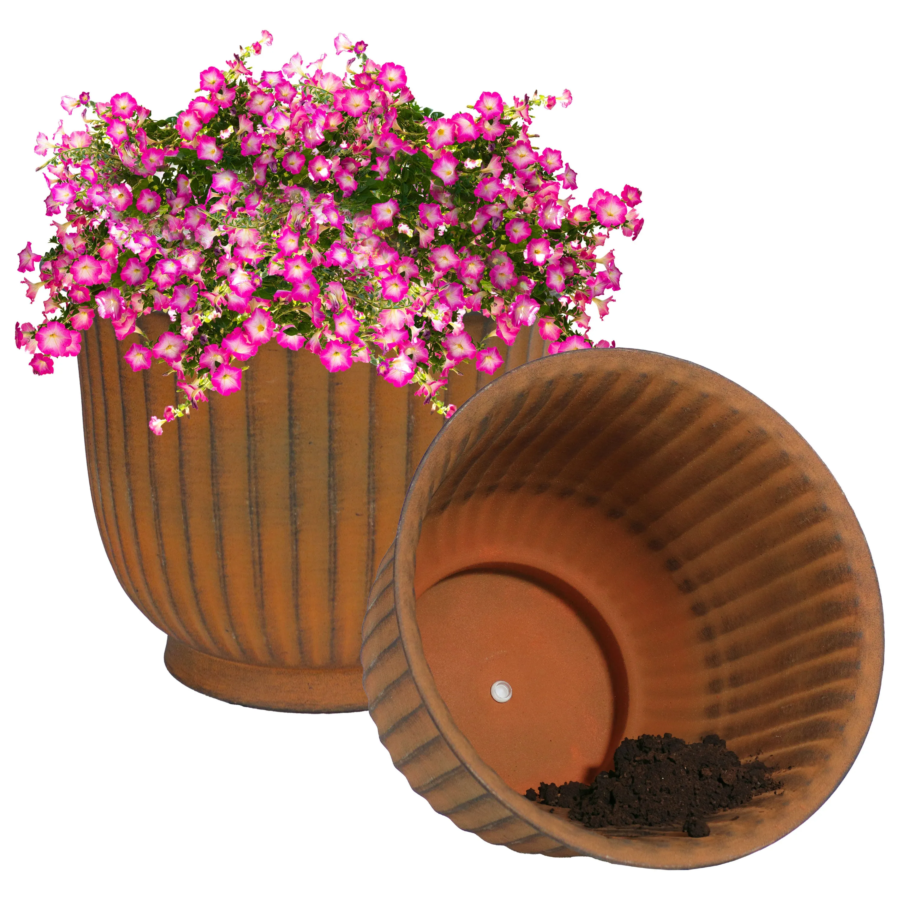 Sunnydaze Carlotta Metal Outdoor Plant Pots - 14.75"