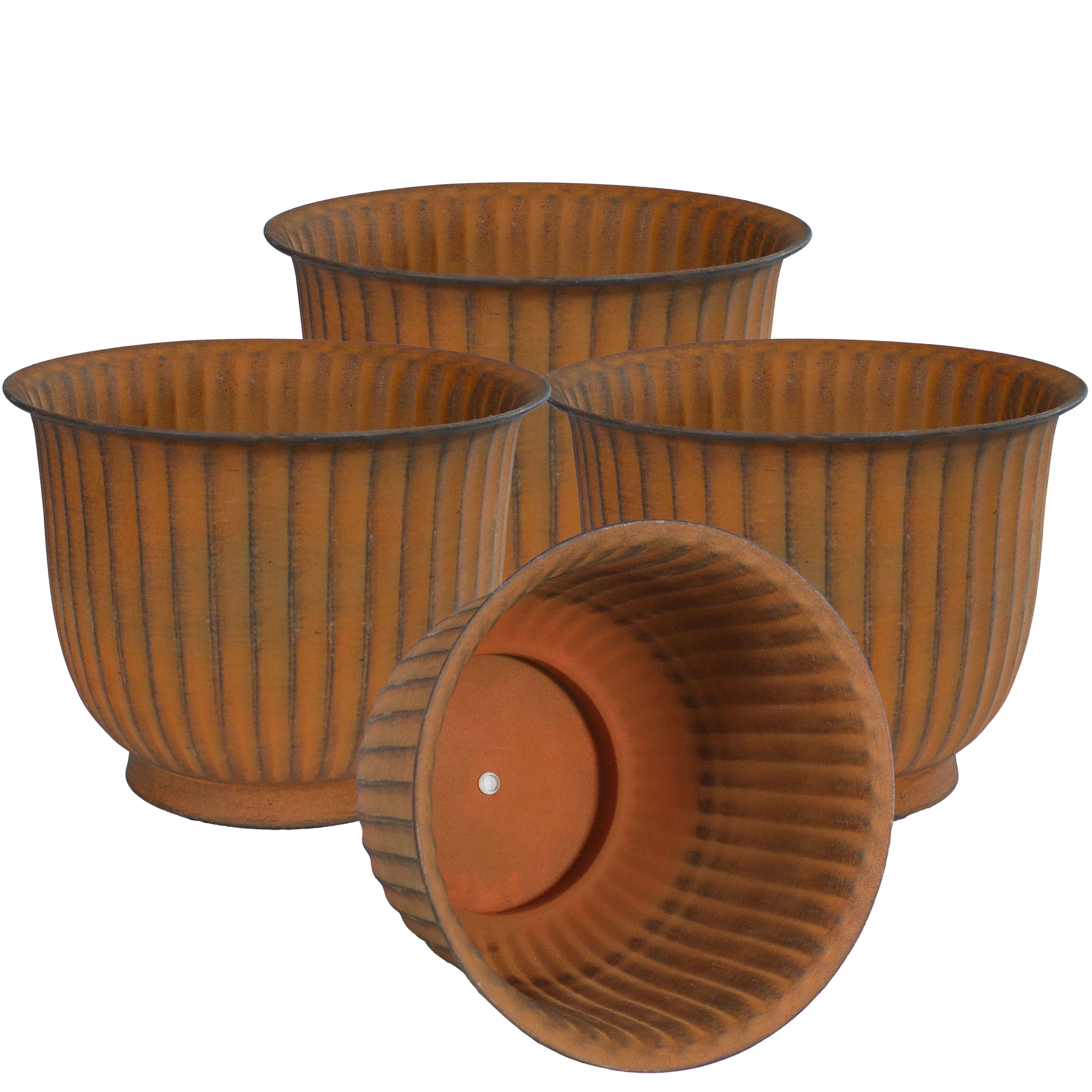 Sunnydaze Carlotta Metal Outdoor Plant Pots - 14.75"