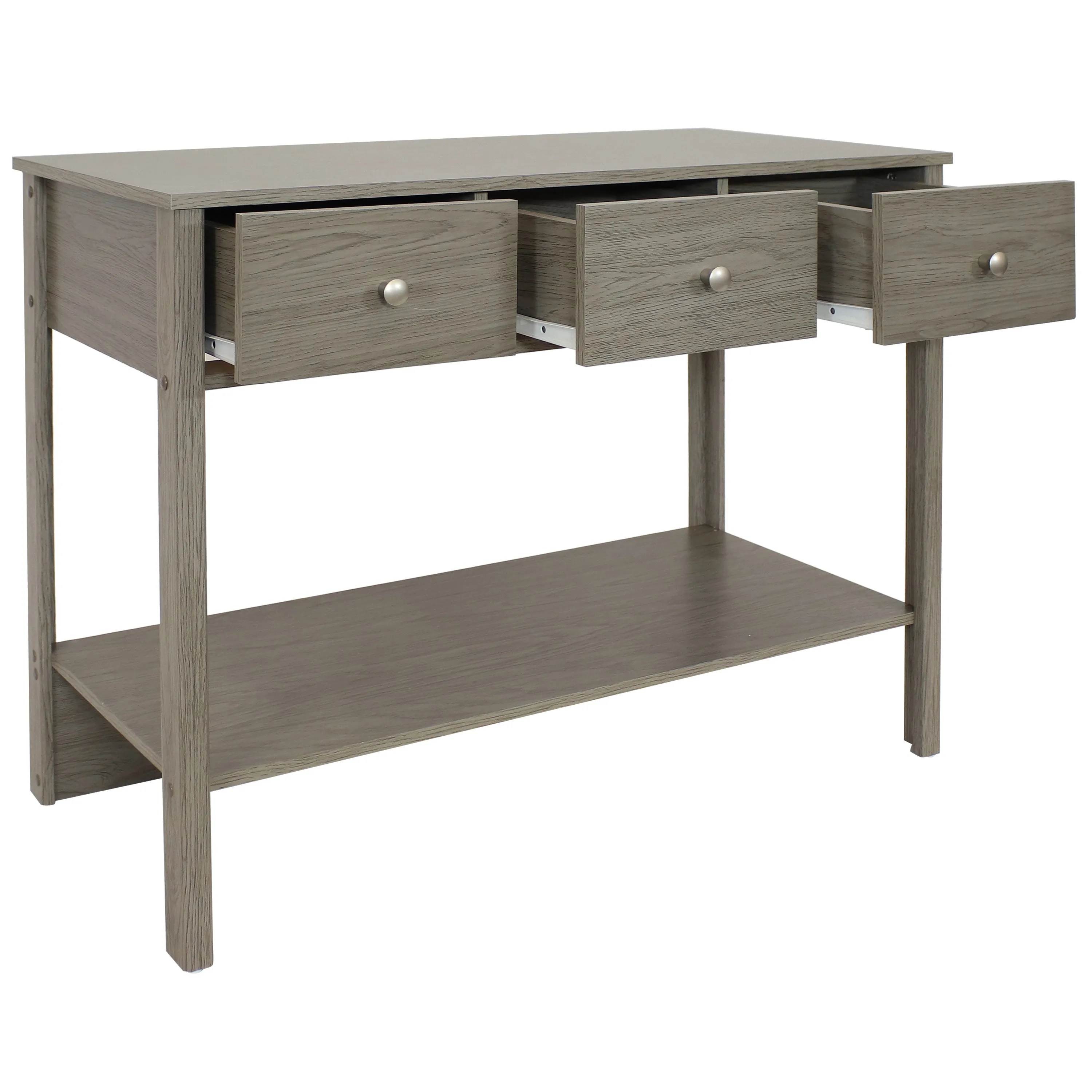 Sunnydaze Classic Entryway Console Table with Drawers - Thunder Gray