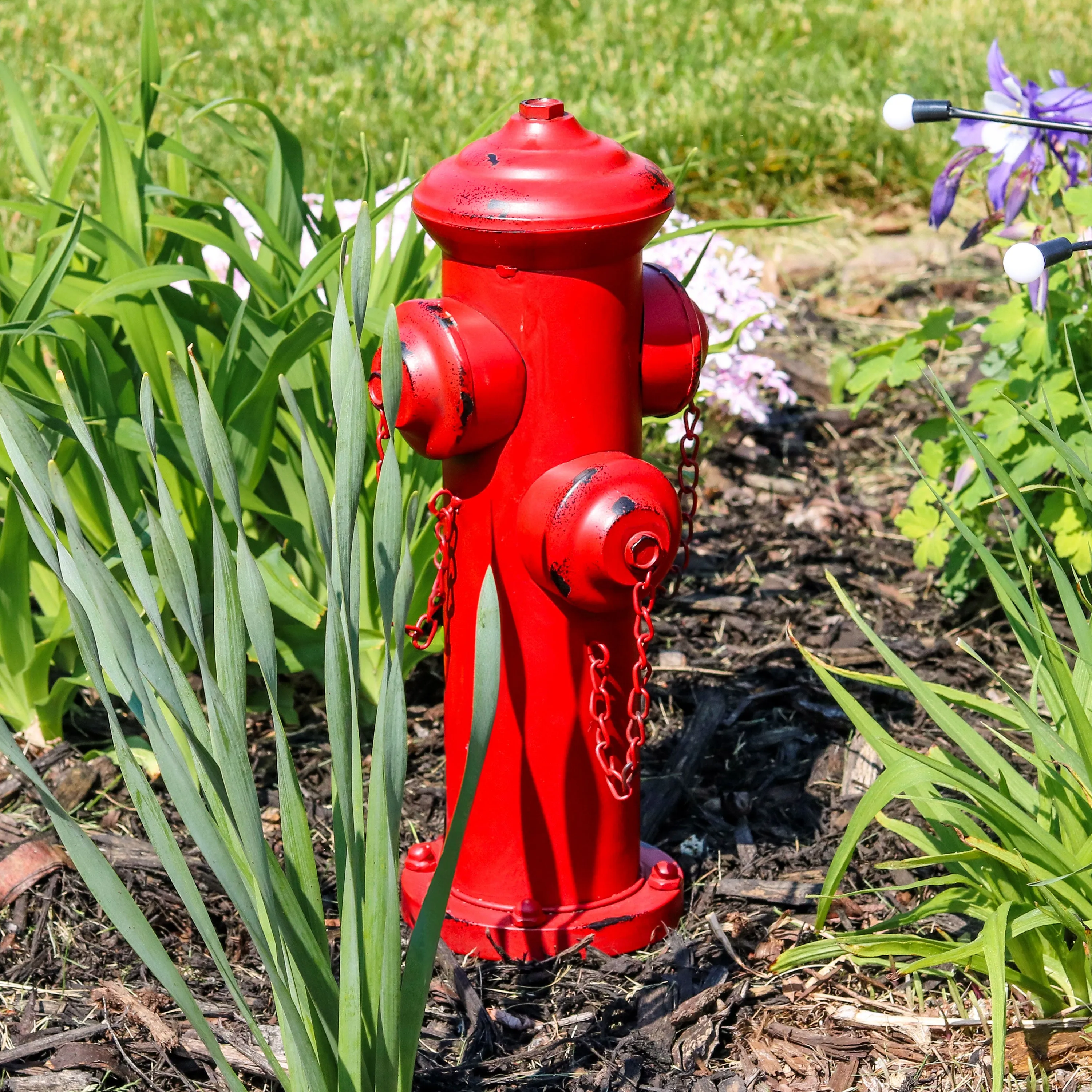 Sunnydaze Fire Hydrant Dog Pee Post Metal Garden Statue