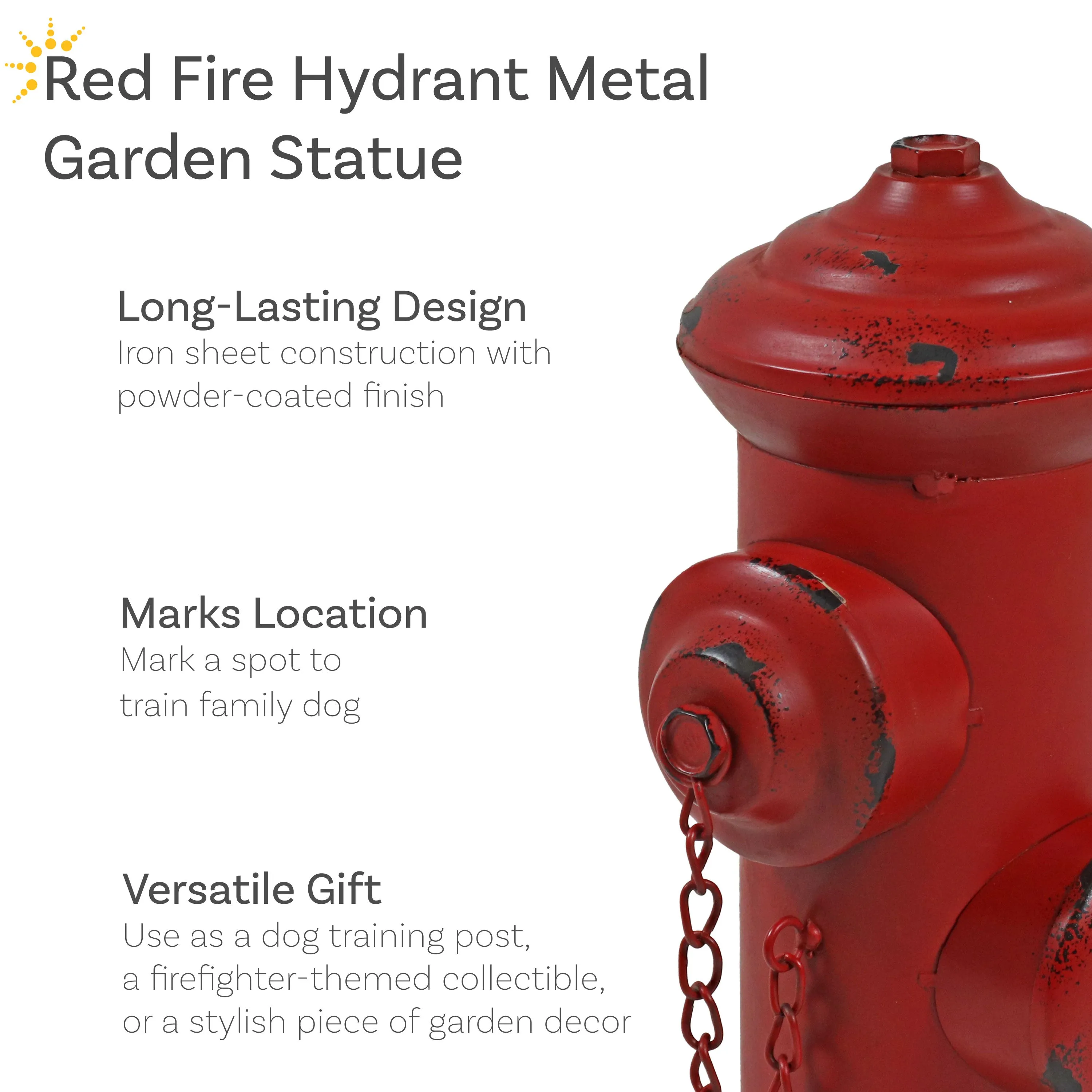 Sunnydaze Fire Hydrant Dog Pee Post Metal Garden Statue