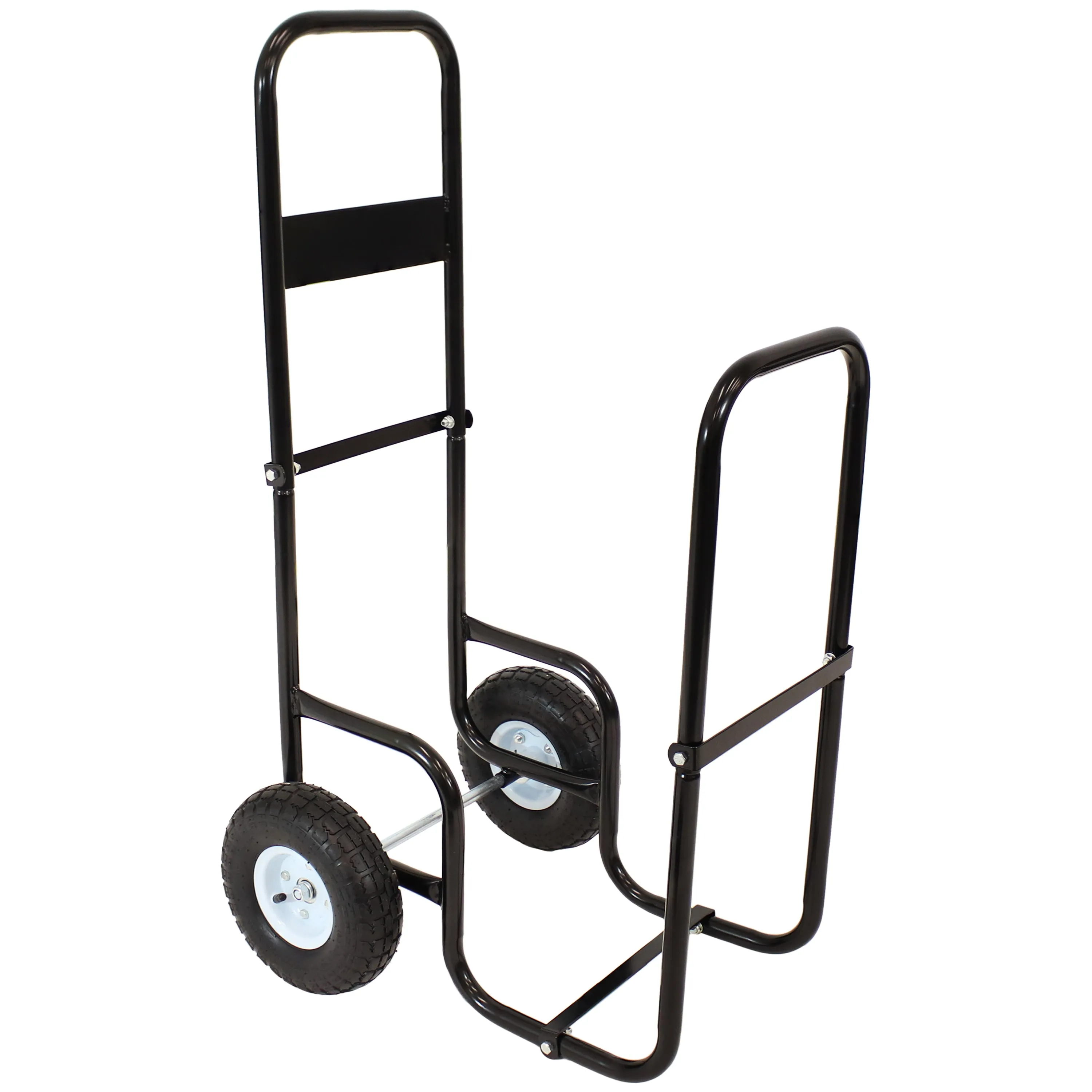 Sunnydaze Heavy-Duty Firewood Log Cart with Wheels