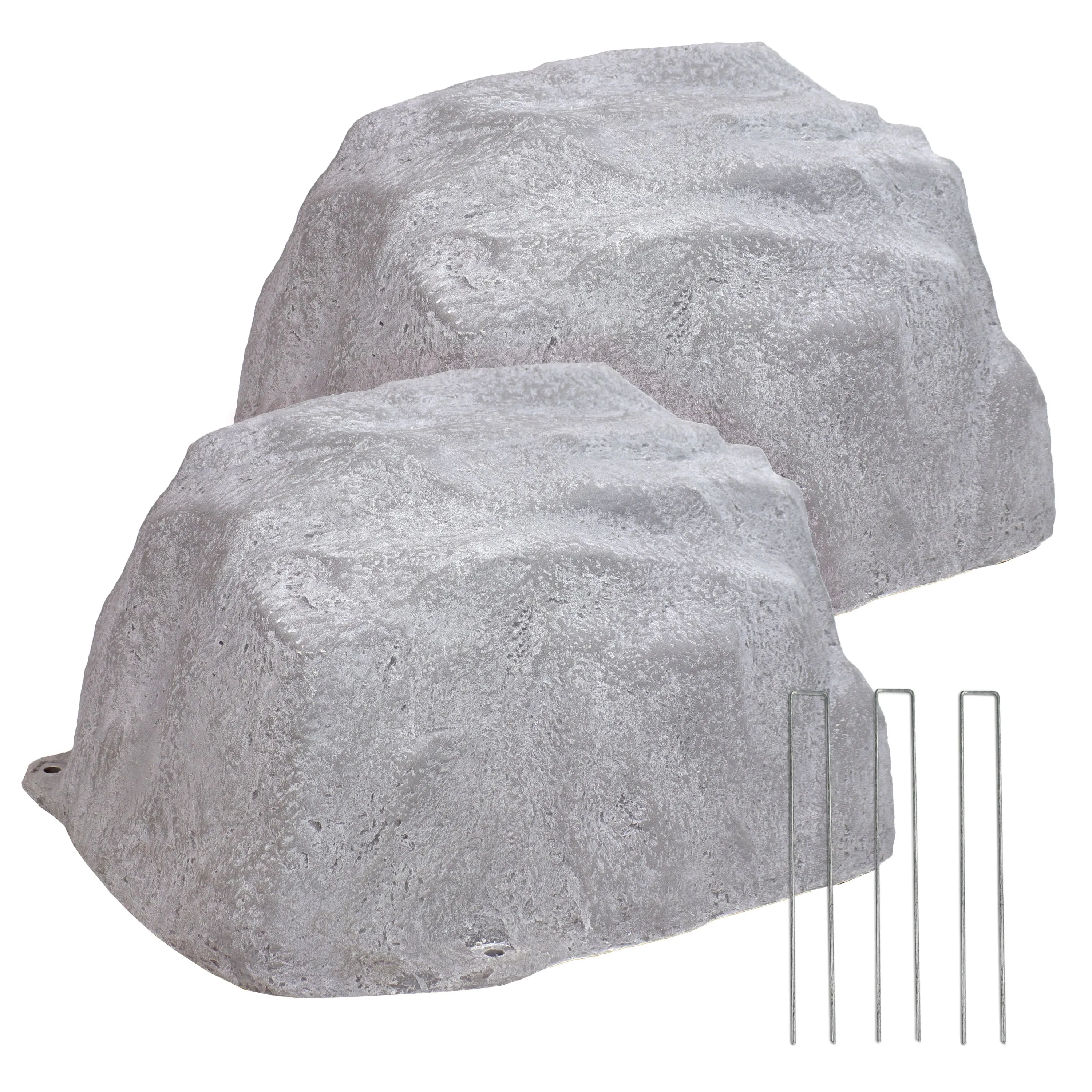 Sunnydaze Low-Profile Artificial Landscape Rock Cover with Stakes