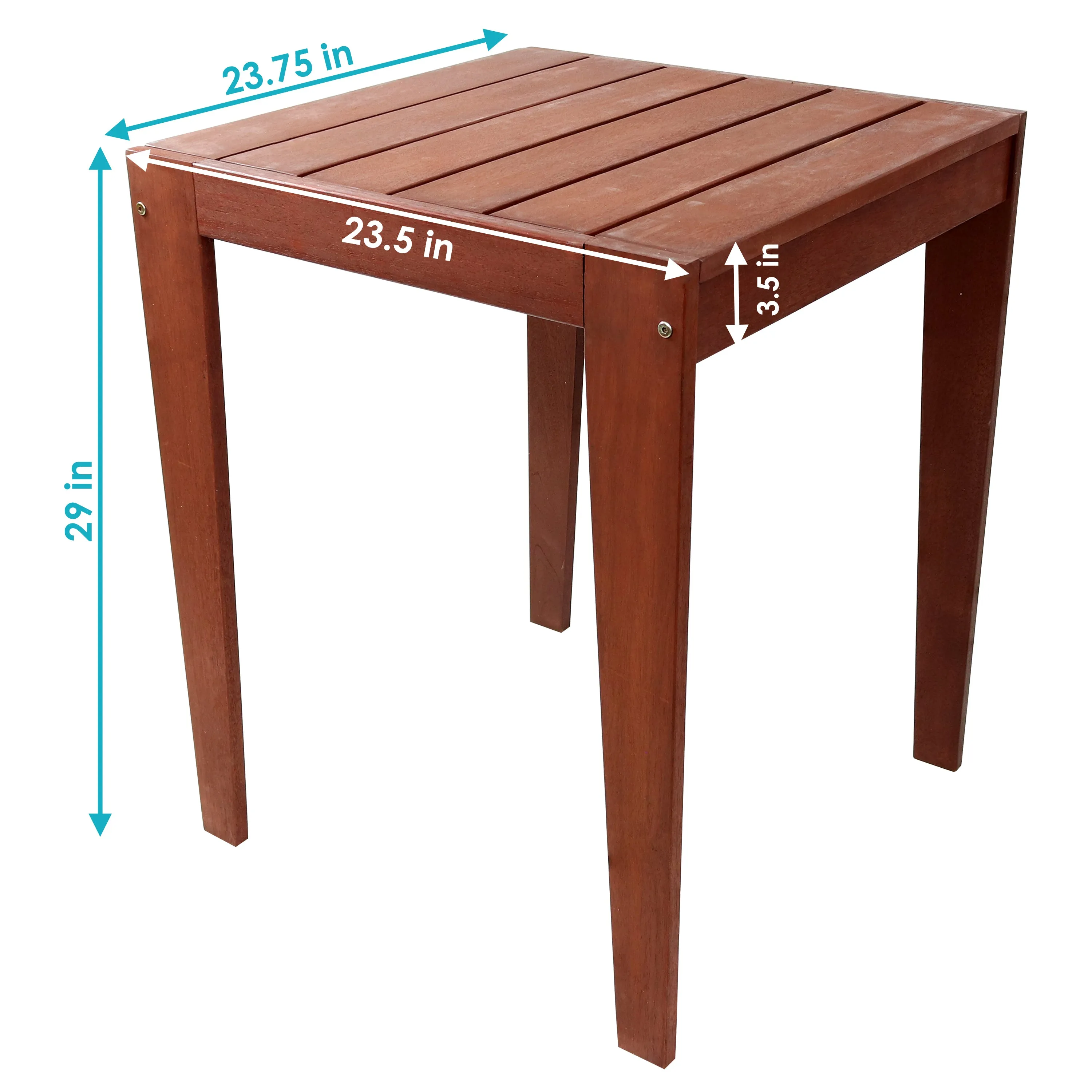 Sunnydaze Meranti Wood with Mahogany Teak Oil Finish Outdoor Table