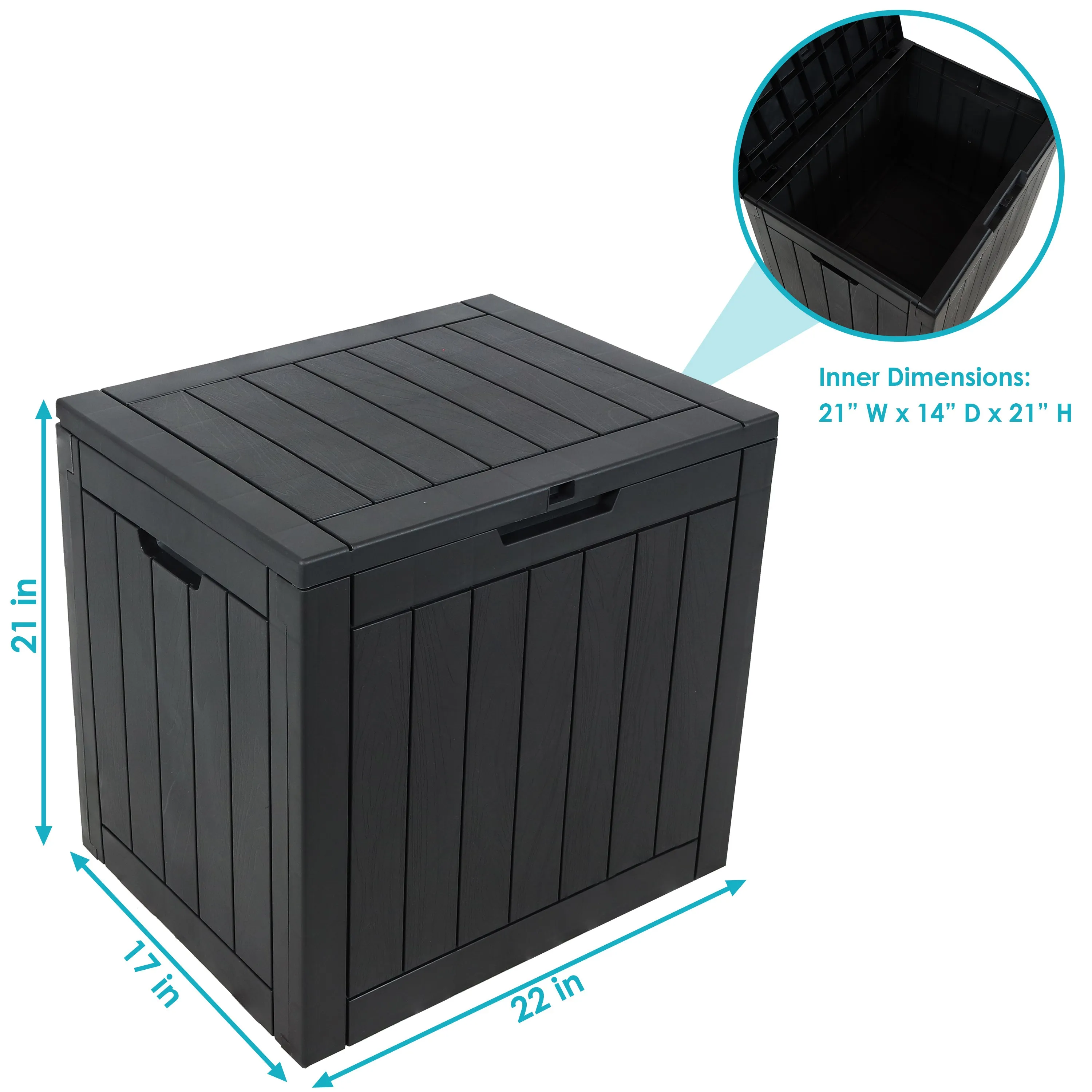 Sunnydaze Small Deck Box with Storage and Lockable Lid - 32 Gal.