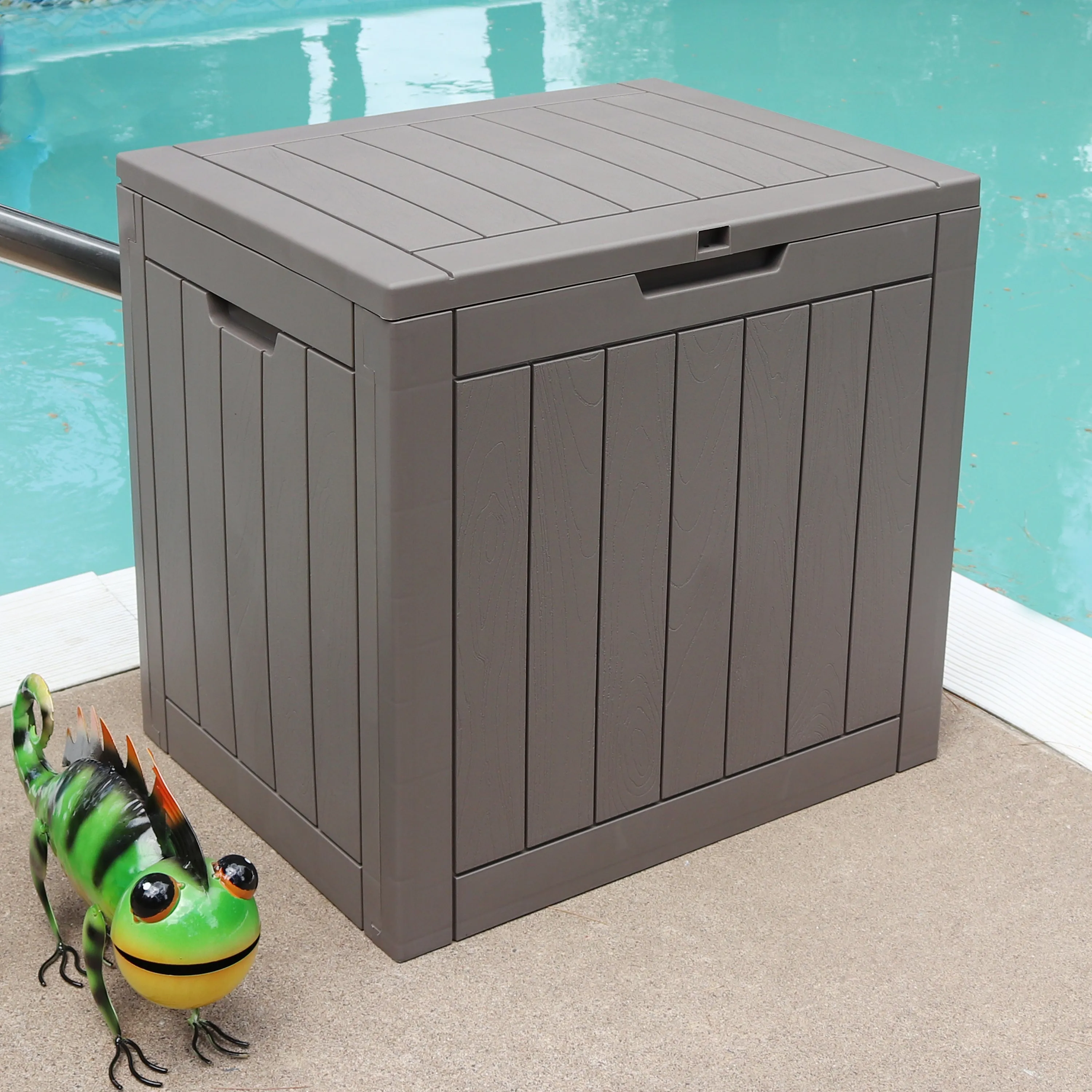 Sunnydaze Small Deck Box with Storage and Lockable Lid - 32 Gal.