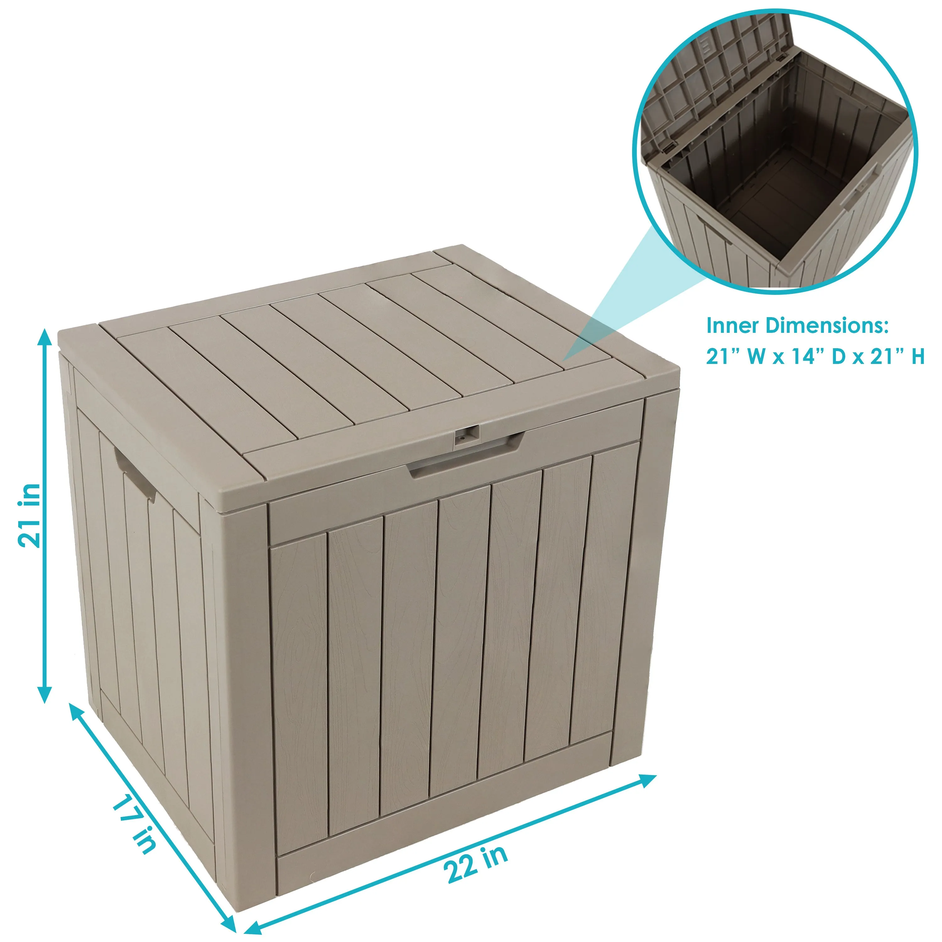 Sunnydaze Small Deck Box with Storage and Lockable Lid - 32 Gal.