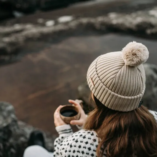 Superyellow Kide Off-White Merino Wool Beanie (Unisex)