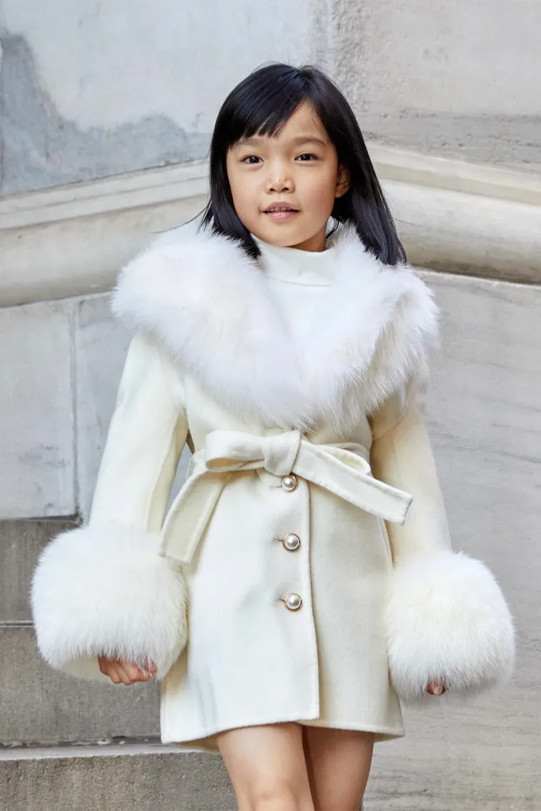 Susanna Chow Girls Mini Jojo Cashmere Fur Coat