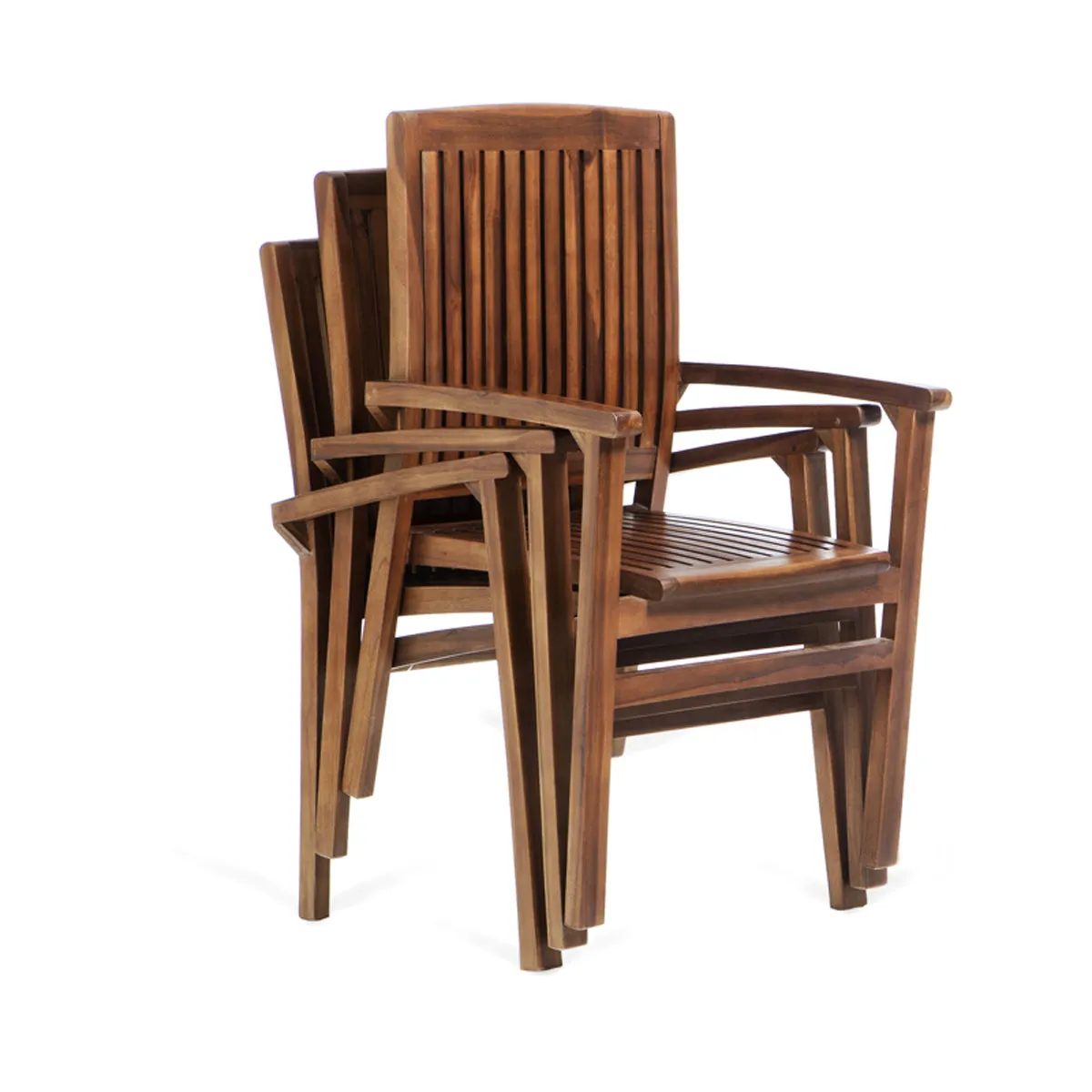 Teak Stacking Chair - W25'' - D23'' - H37'' - Smart Use Of Space.