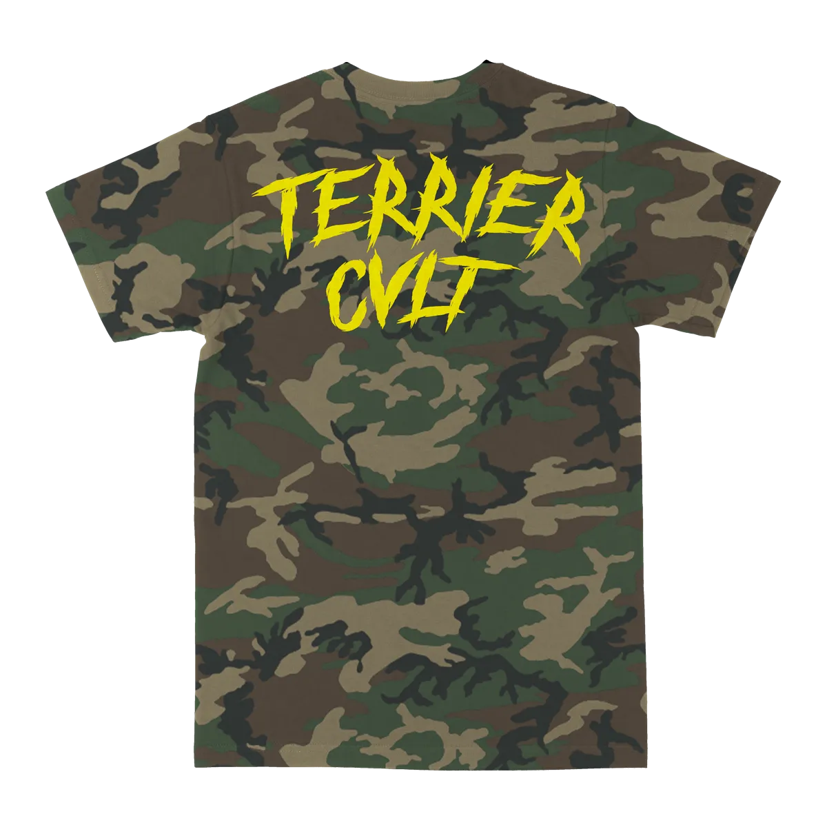 Terrier Cvlt "Trust No One: Yellow" Camo T-Shirt