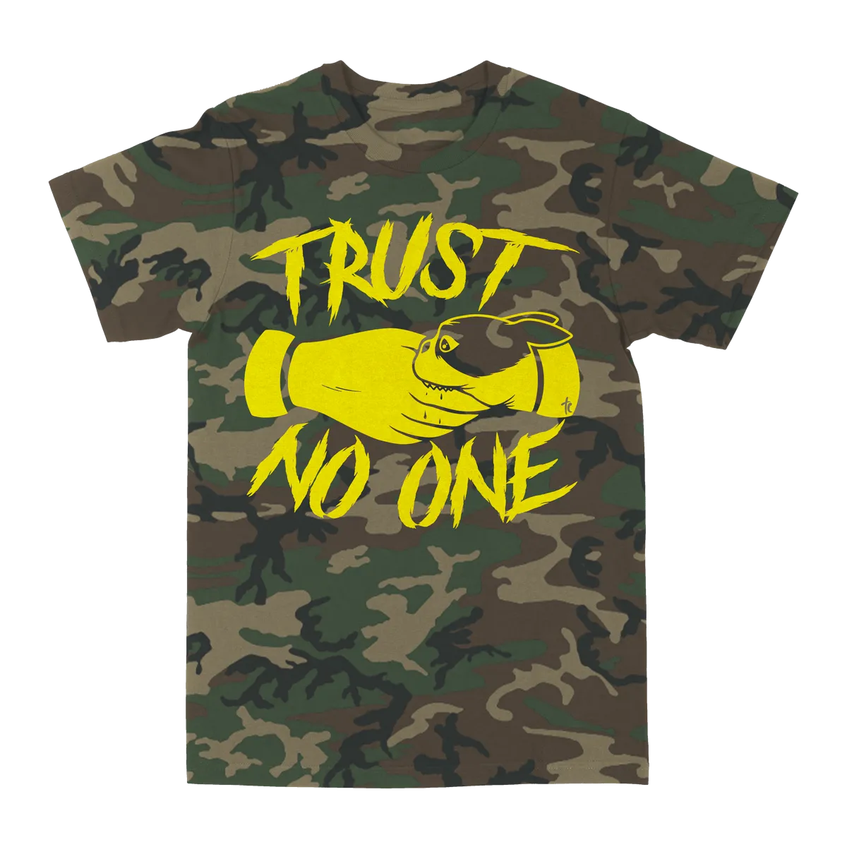 Terrier Cvlt "Trust No One: Yellow" Camo T-Shirt