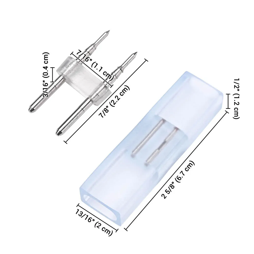 TheLAShop 2-Wire Splice Connector Set(10) for Neon Rope Light 18x8mm