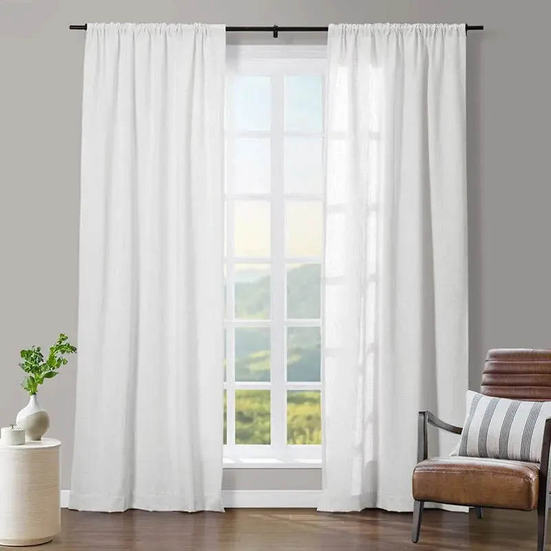 Tia Linen Curtain Drapery Soft Top