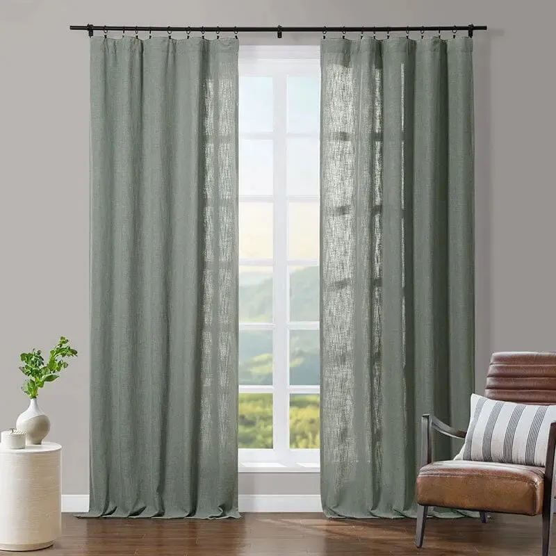 Tia Linen Curtain Drapery Soft Top