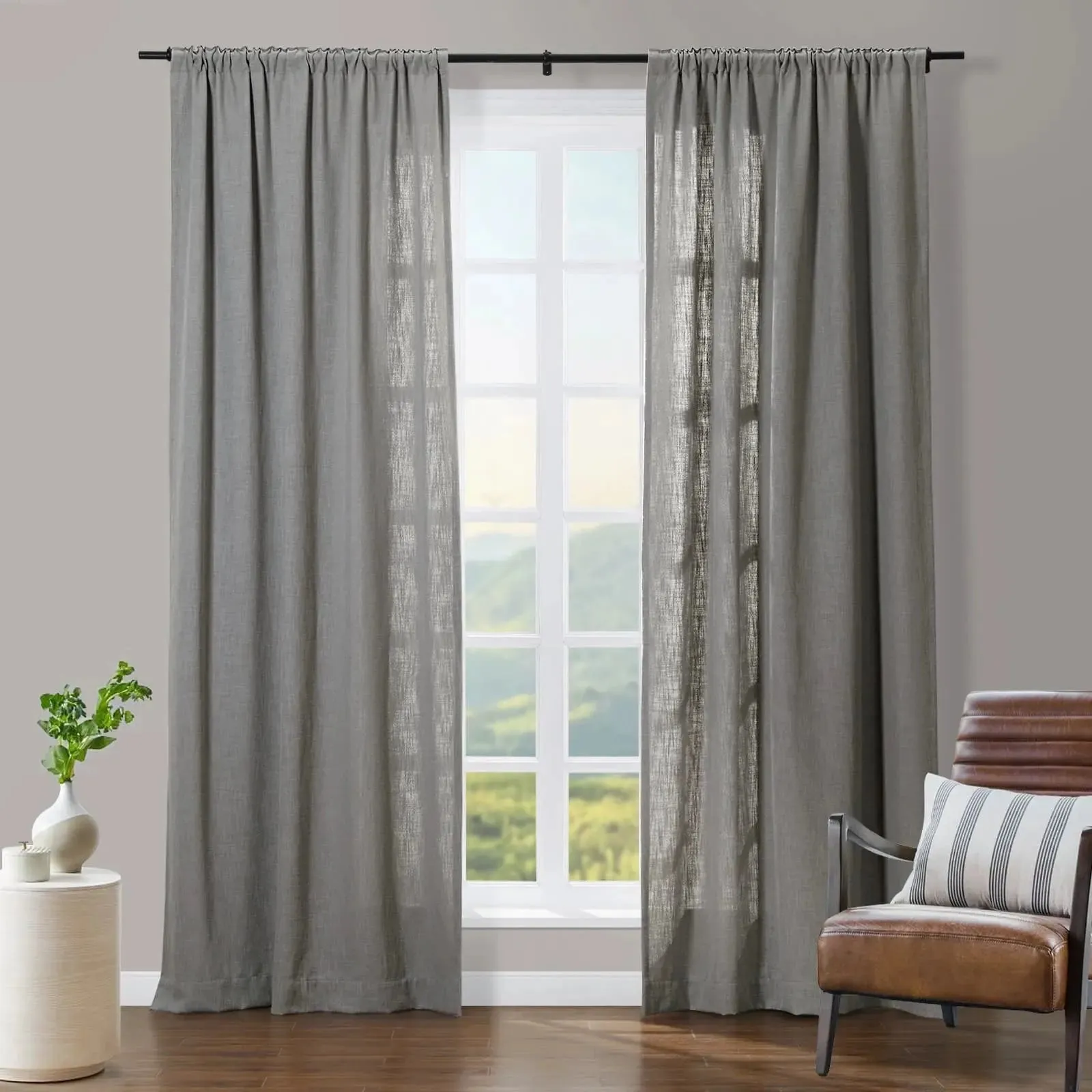 Tia Linen Curtain Drapery Soft Top