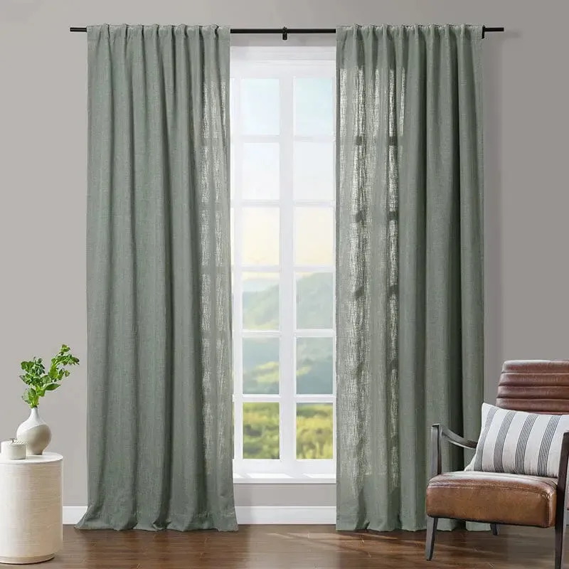 Tia Linen Curtain Drapery Soft Top