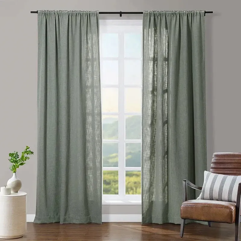 Tia Linen Curtain Drapery Soft Top