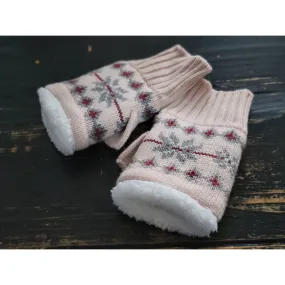 Timberland Fingerless Fluffy Lined Snow Pink Mitten Gloves Unisex OS